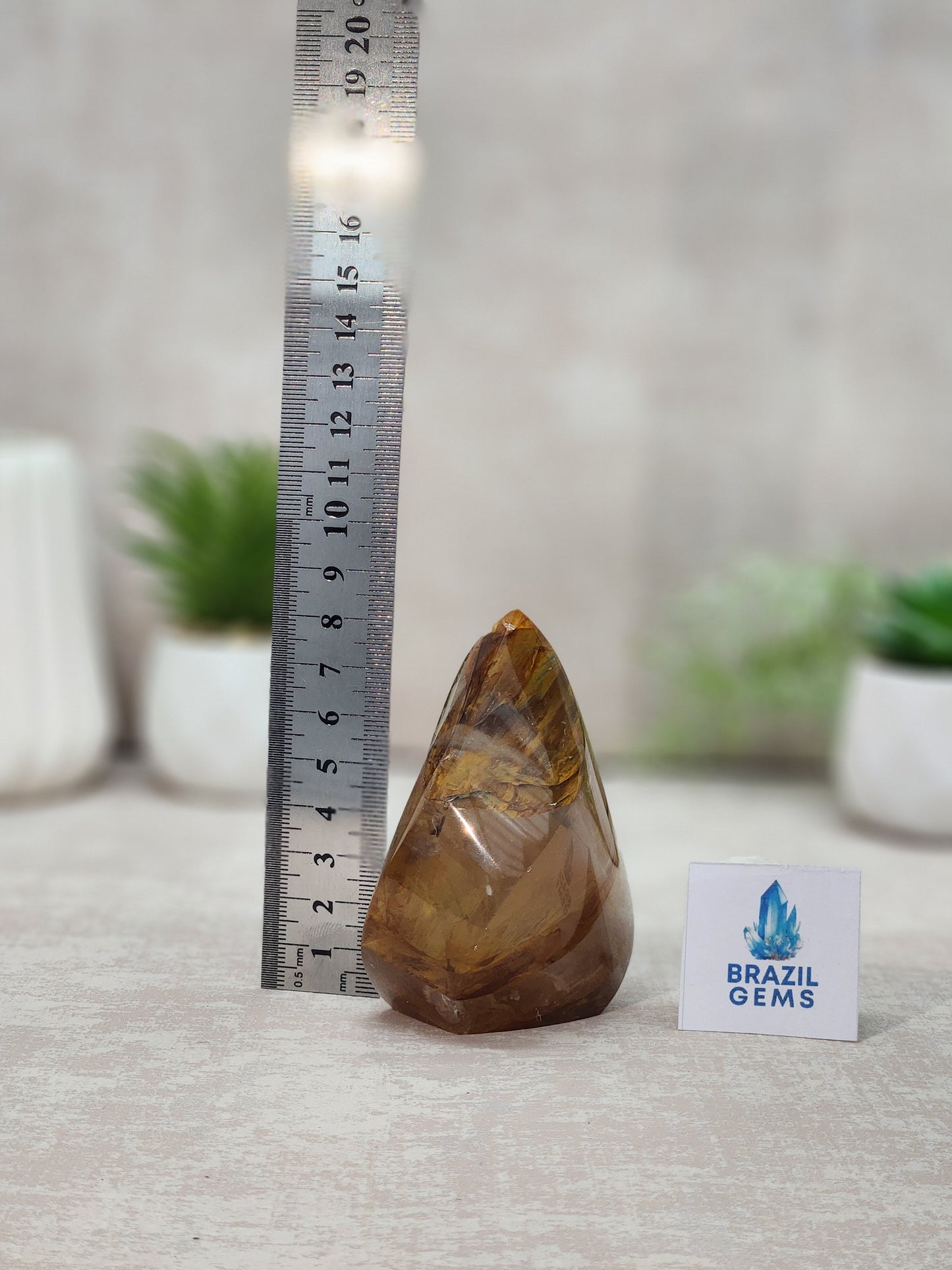 Yellow Hematoid Quartz Flame