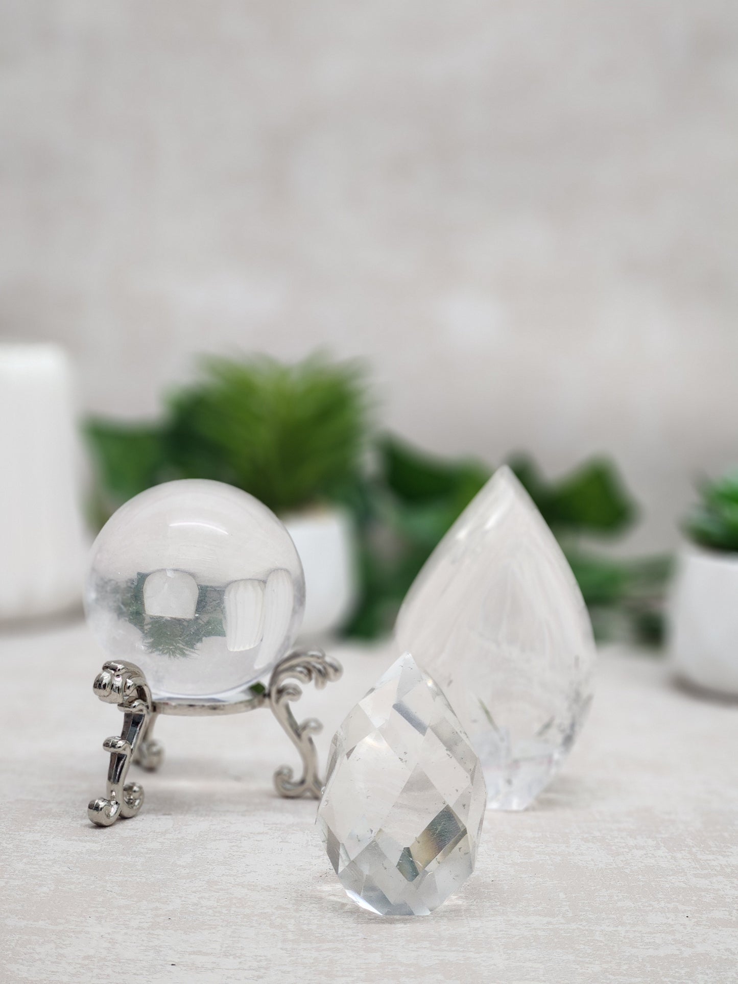 Polished Lemurian Quartz Faceted Egg