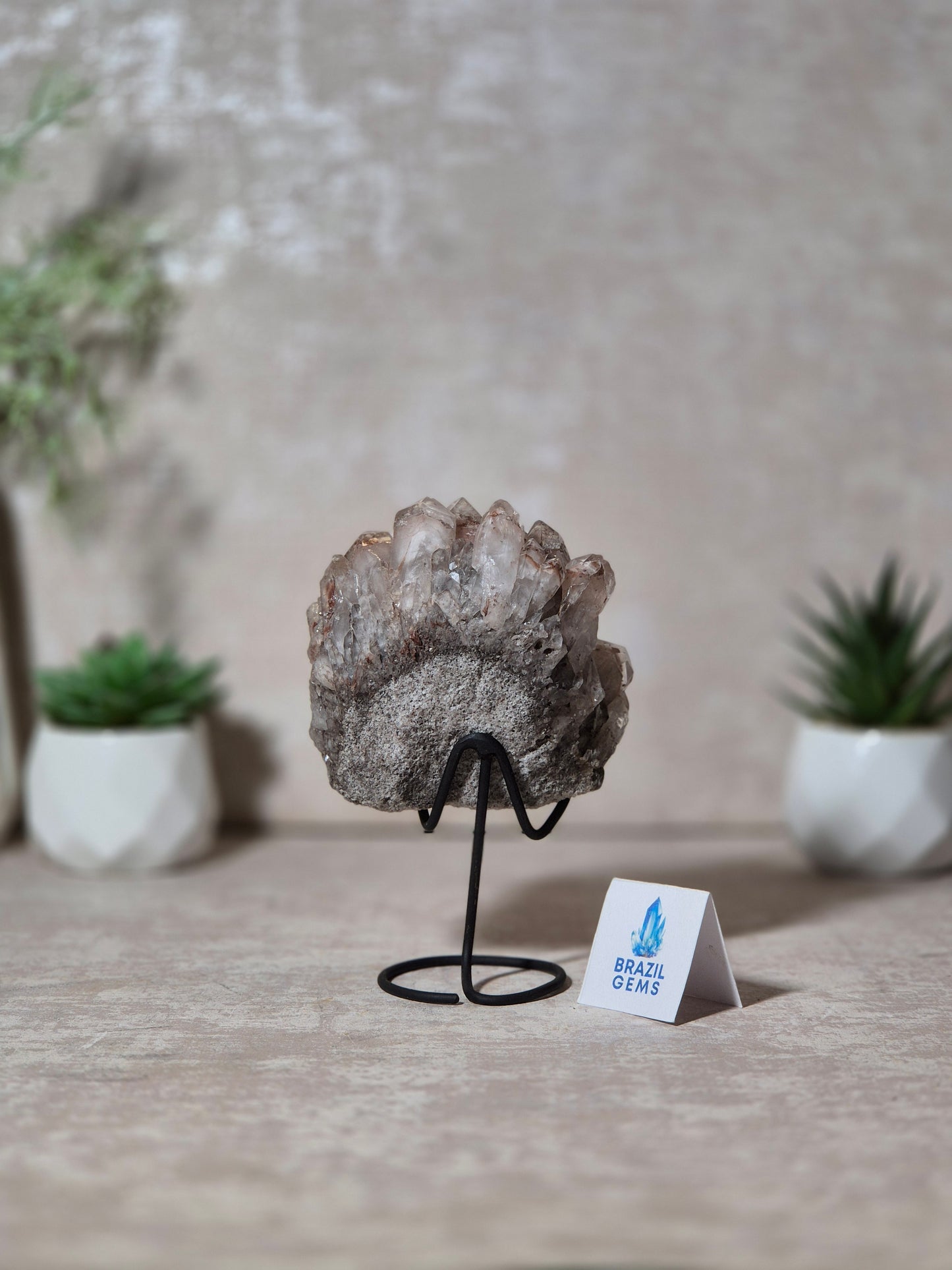 Lithium Quartz Cluster on stand