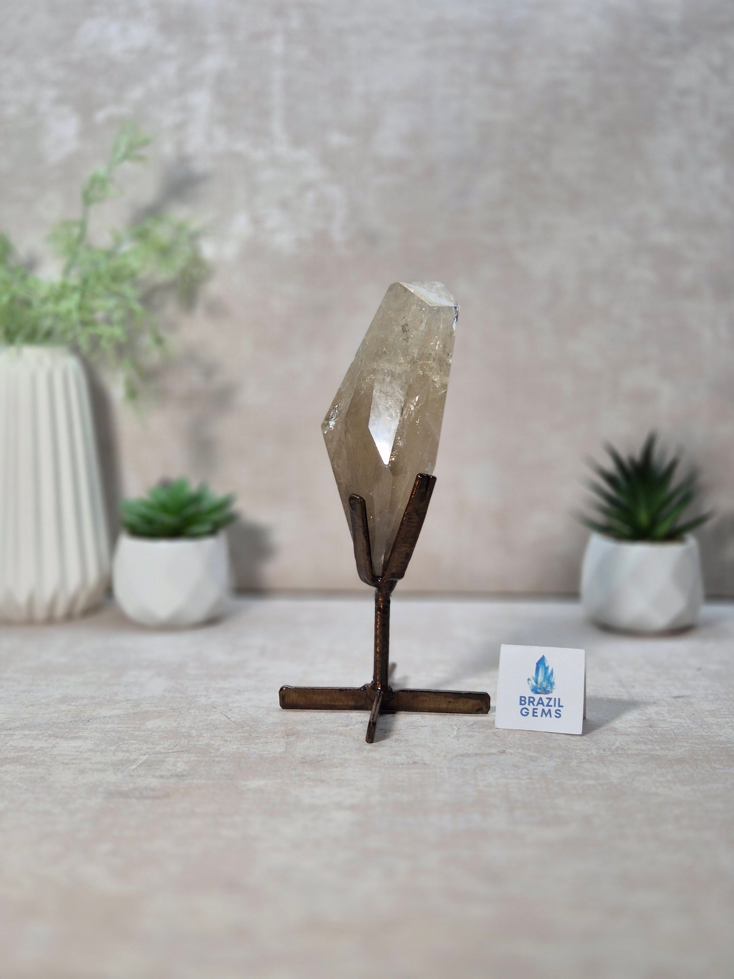 Free Form Citrine on stand