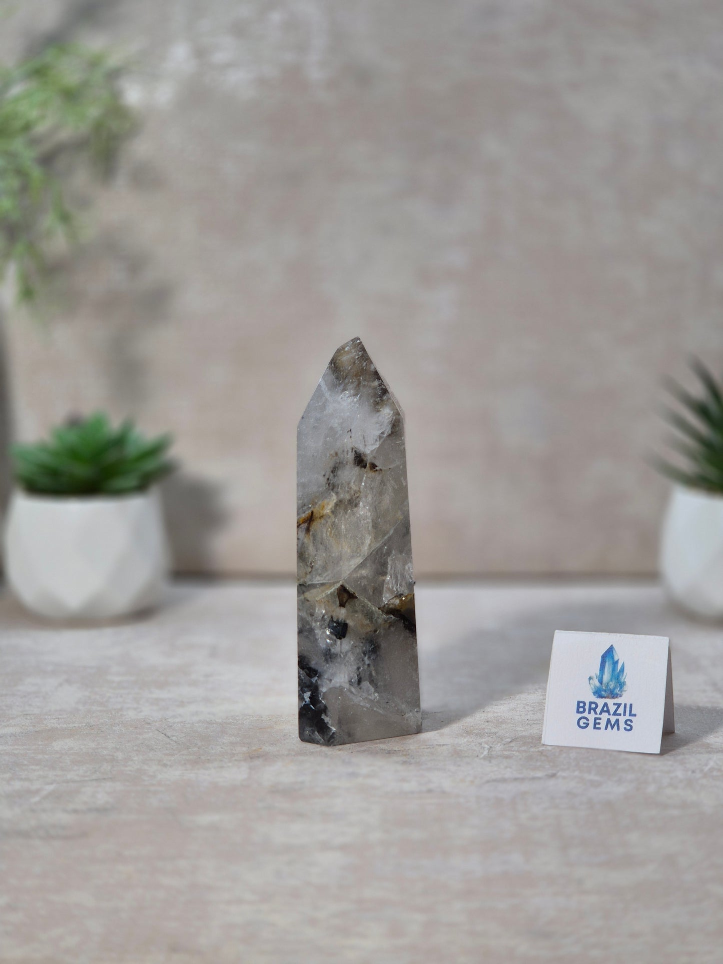 Blue Tara with Calcite Mosaic Point