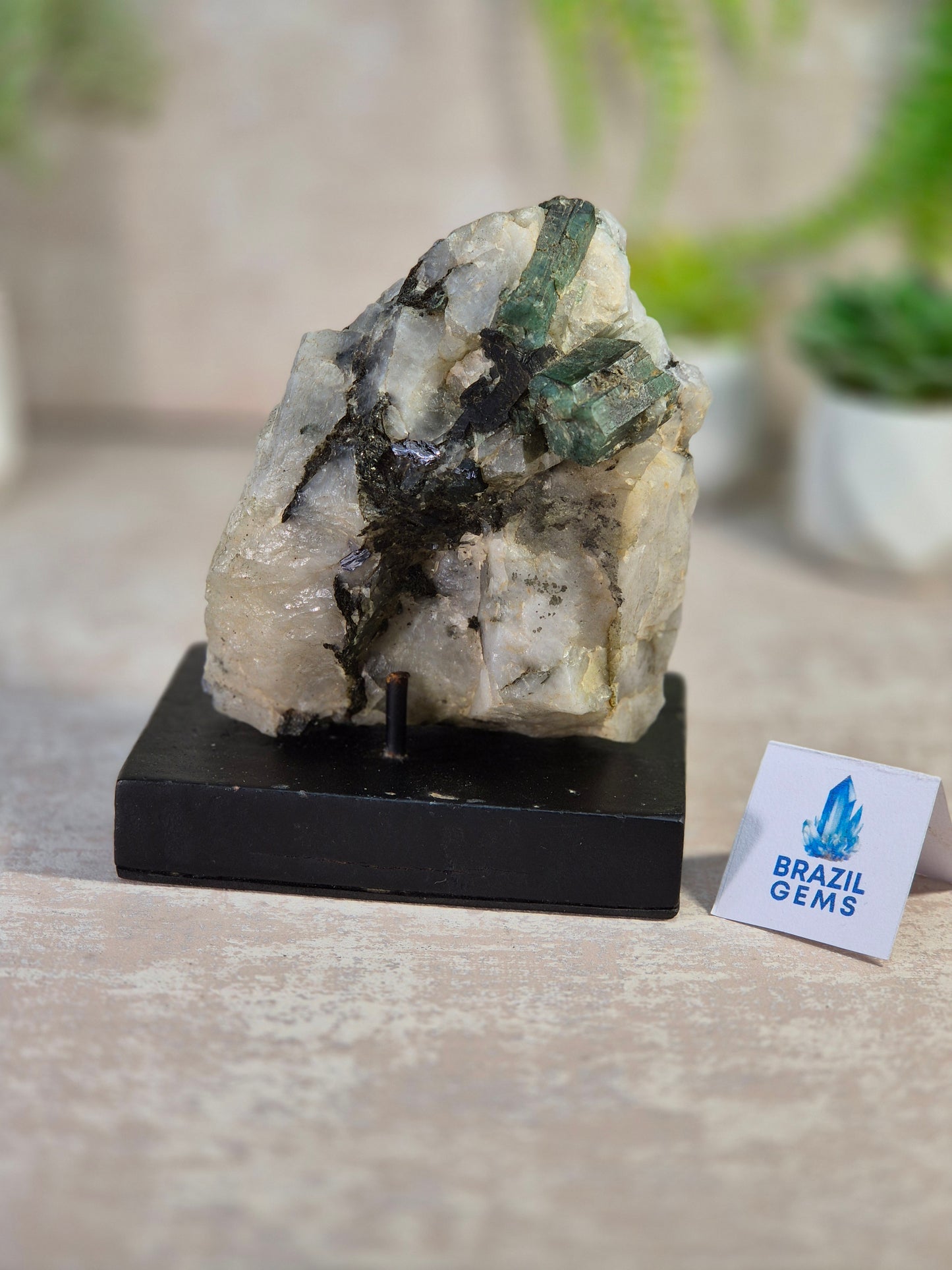 Emerald, Xist and Quartz specimen