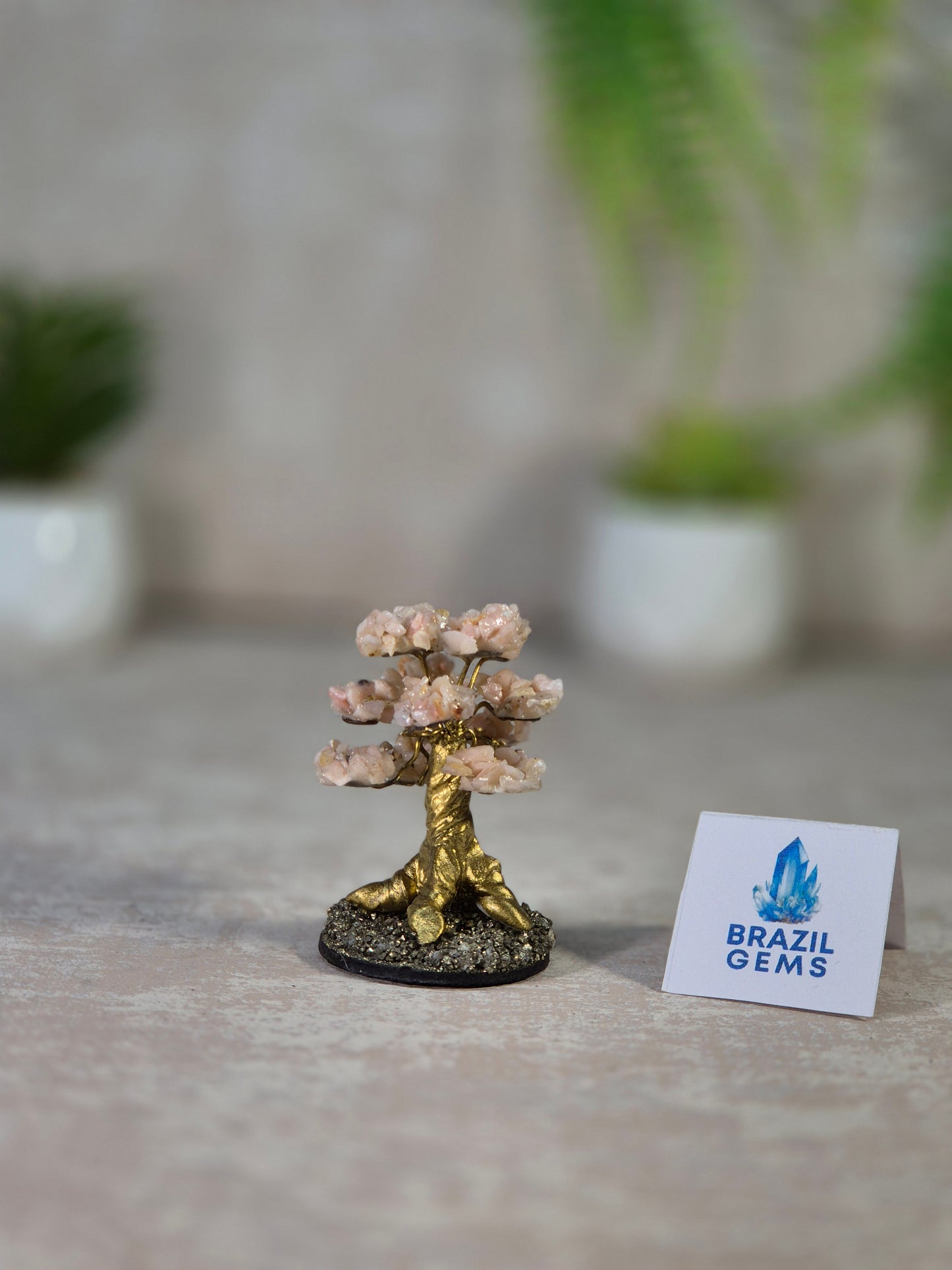 Angelite, Chrysocolla or Pink Opal Gemstone Tree