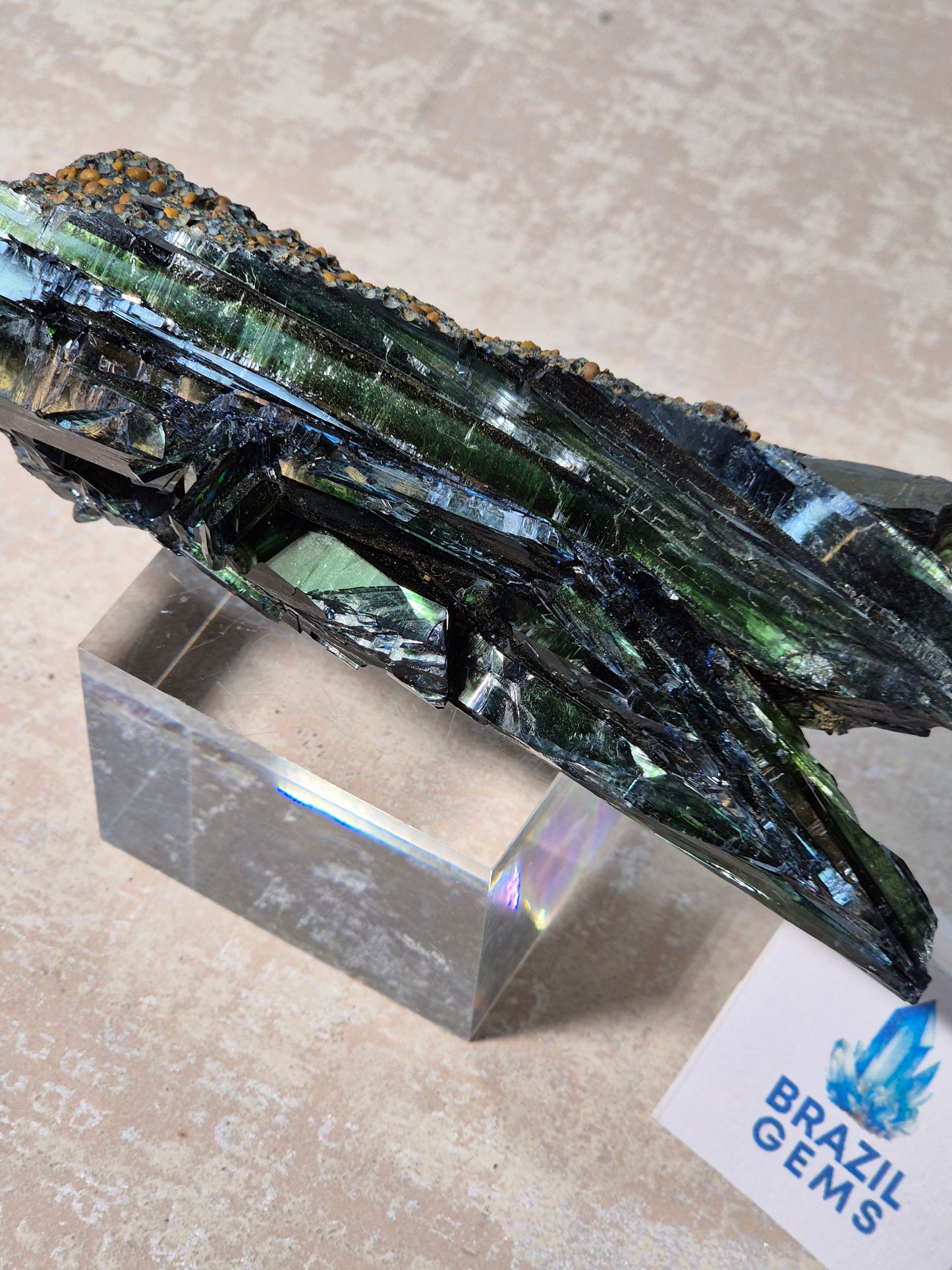 Vivianite on stand