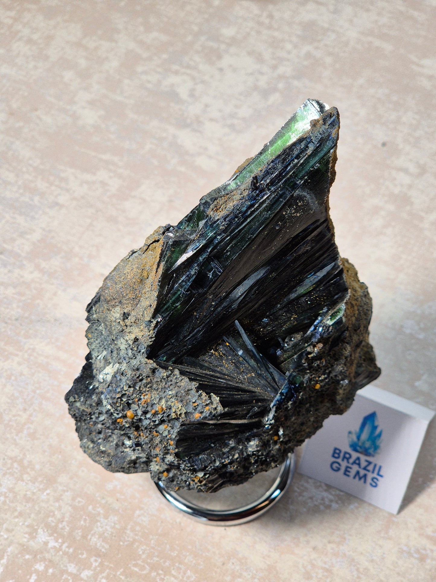 Vivianite on stand