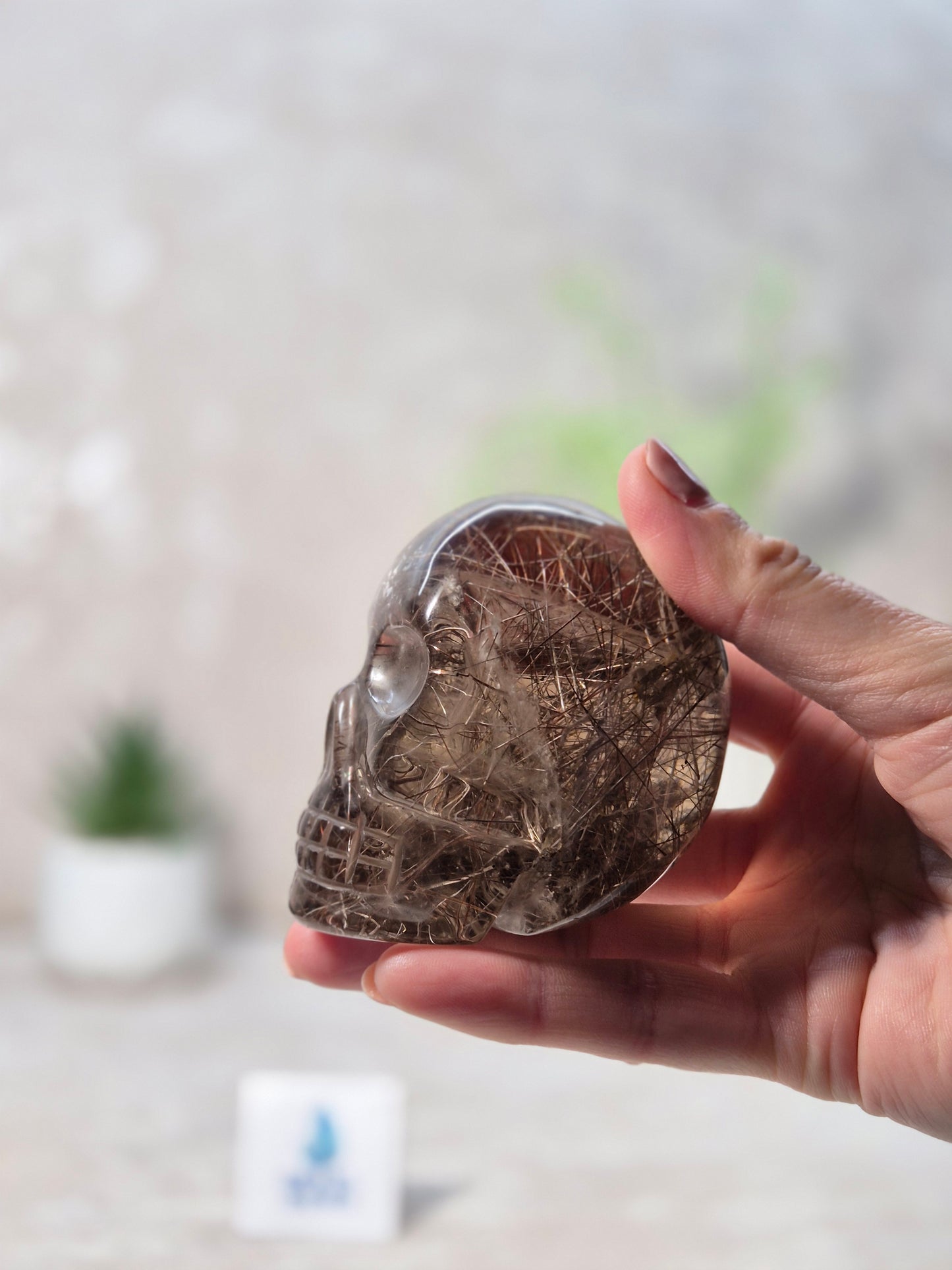 Copper Rutilated Skull +AAA