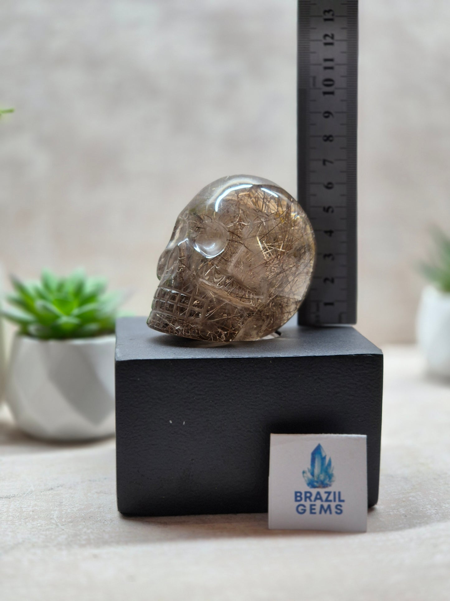 Copper Rutilated Skull +AAA