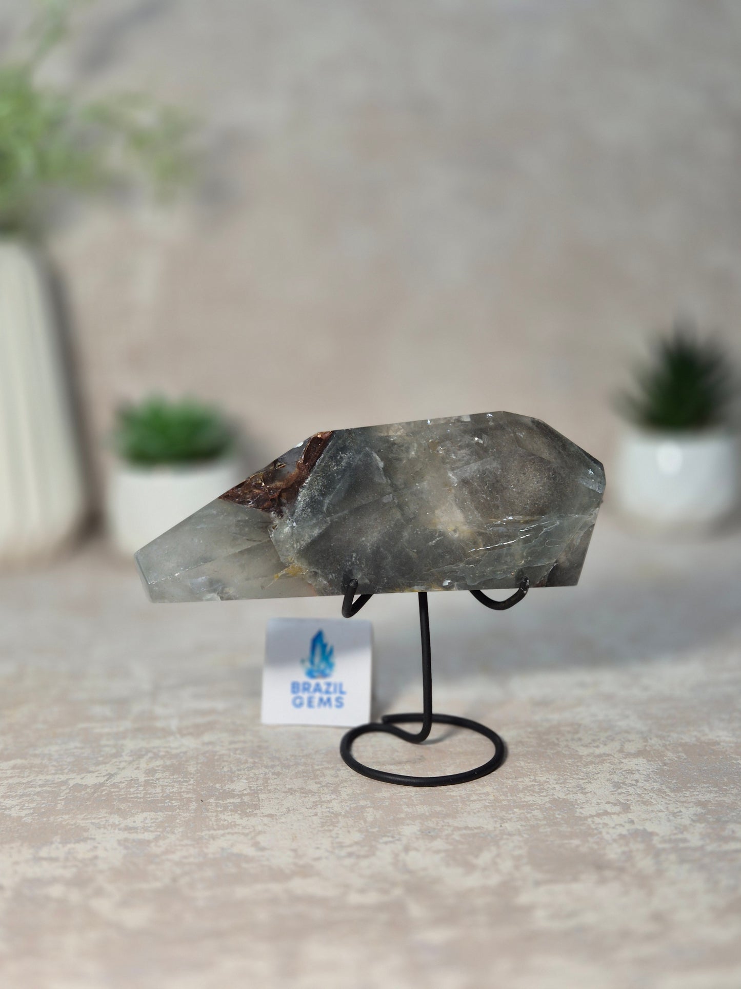 Free Form Blue Tara with Calcite Mosaic on stand