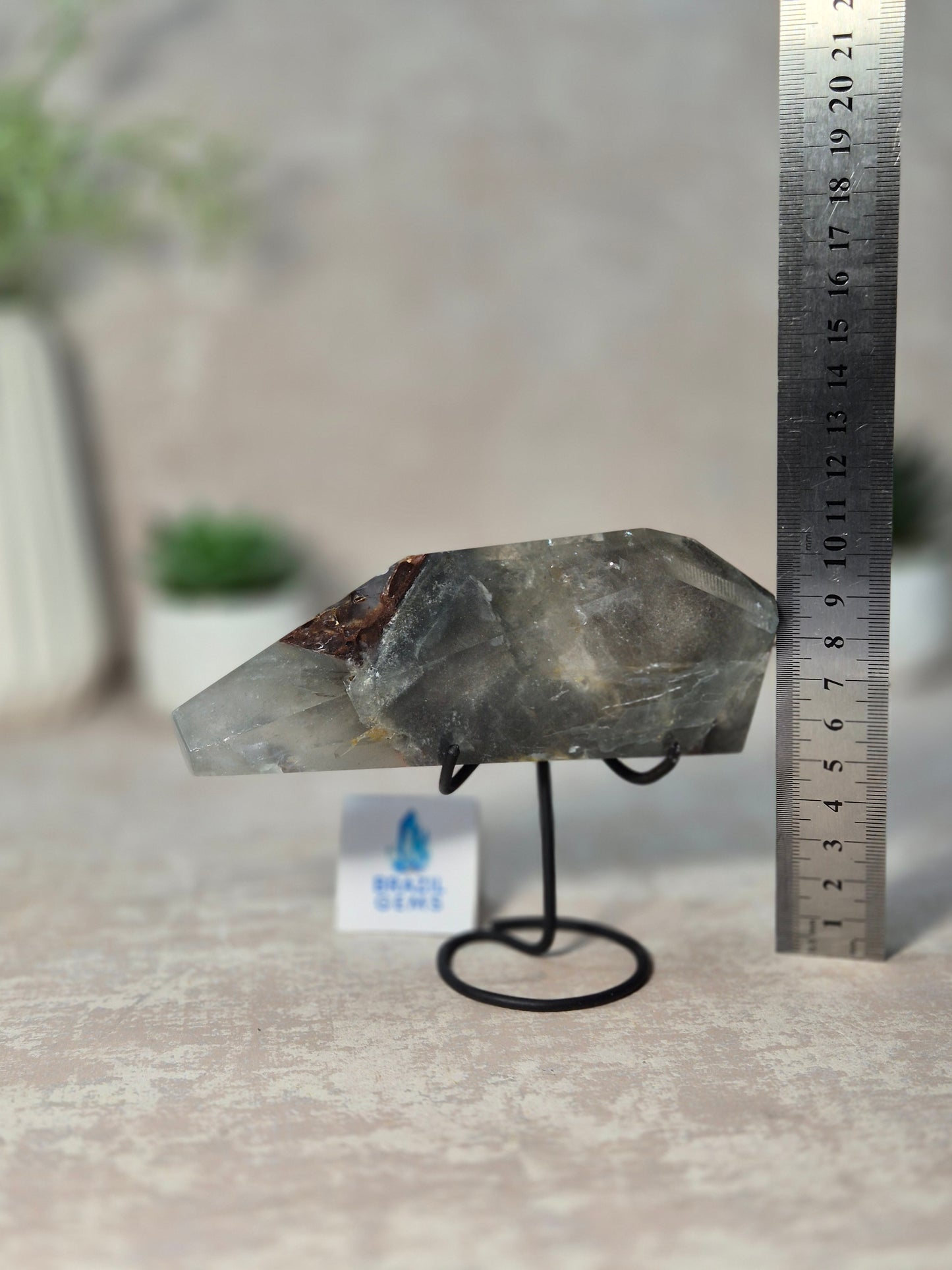 Free Form Blue Tara with Calcite Mosaic on stand