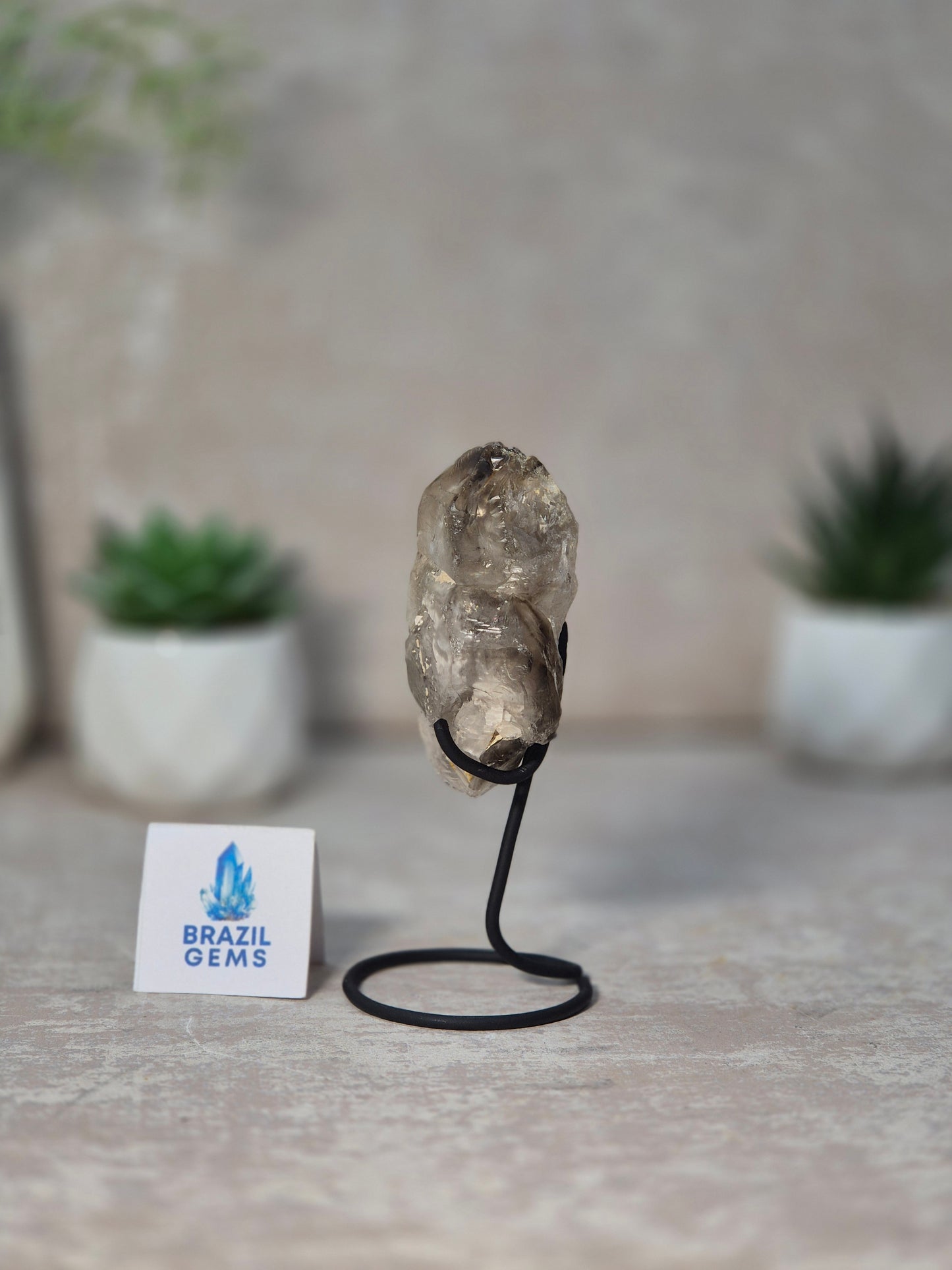 Smoky Quartz Elestial on stand