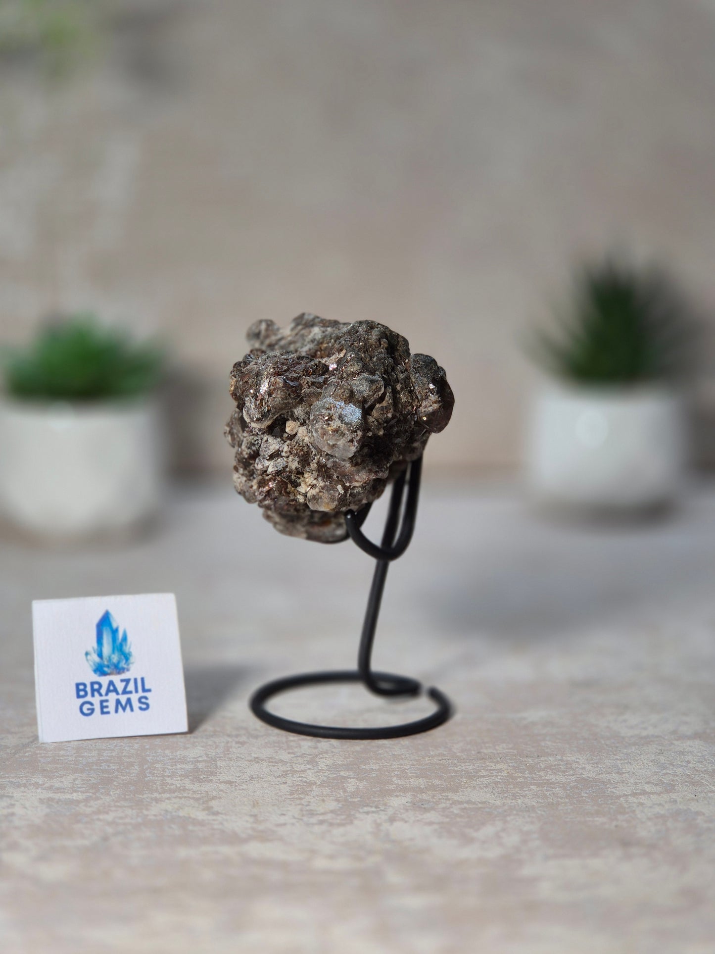 Lodolite Quartz Mini Cluster on stand