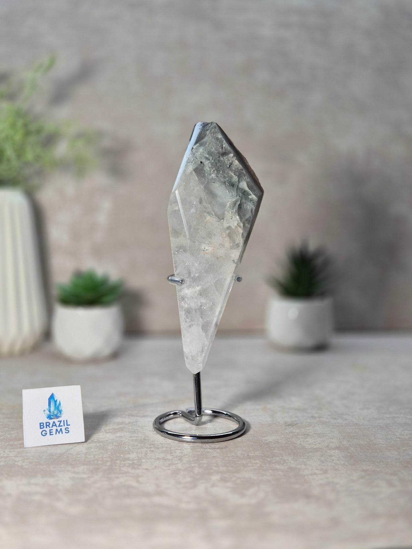 Free Form Blue Tara with Calcite Mosaic on stand