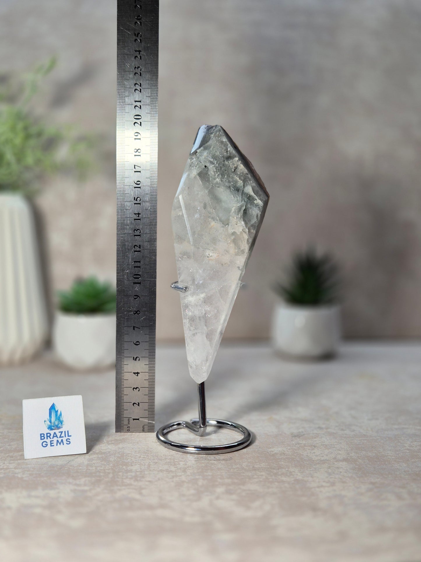Free Form Blue Tara with Calcite Mosaic on stand