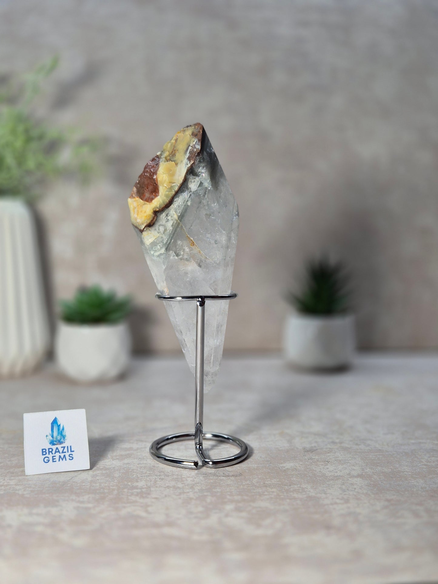 Free Form Blue Tara with Calcite Mosaic on stand
