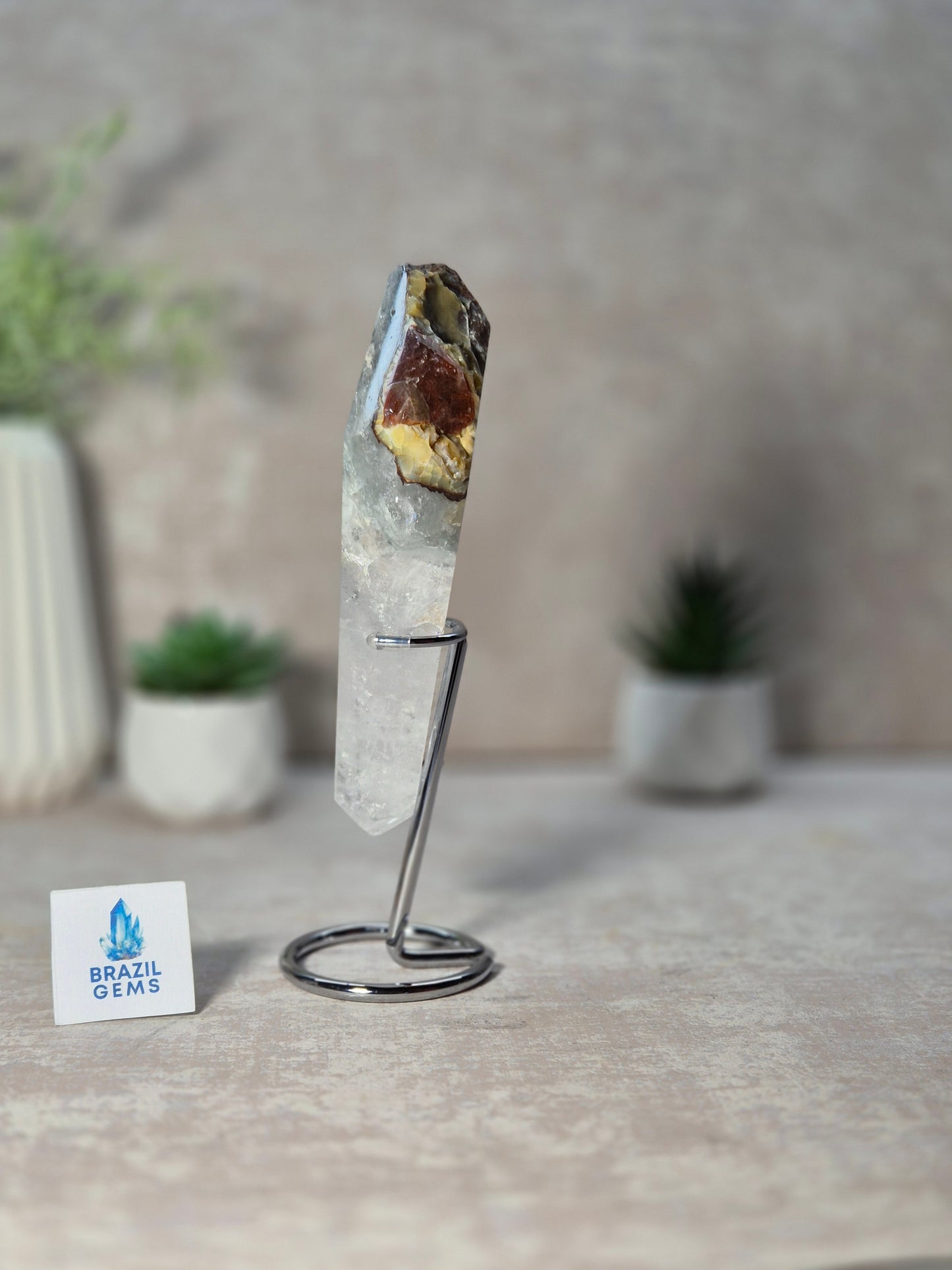 Free Form Blue Tara with Calcite Mosaic on stand