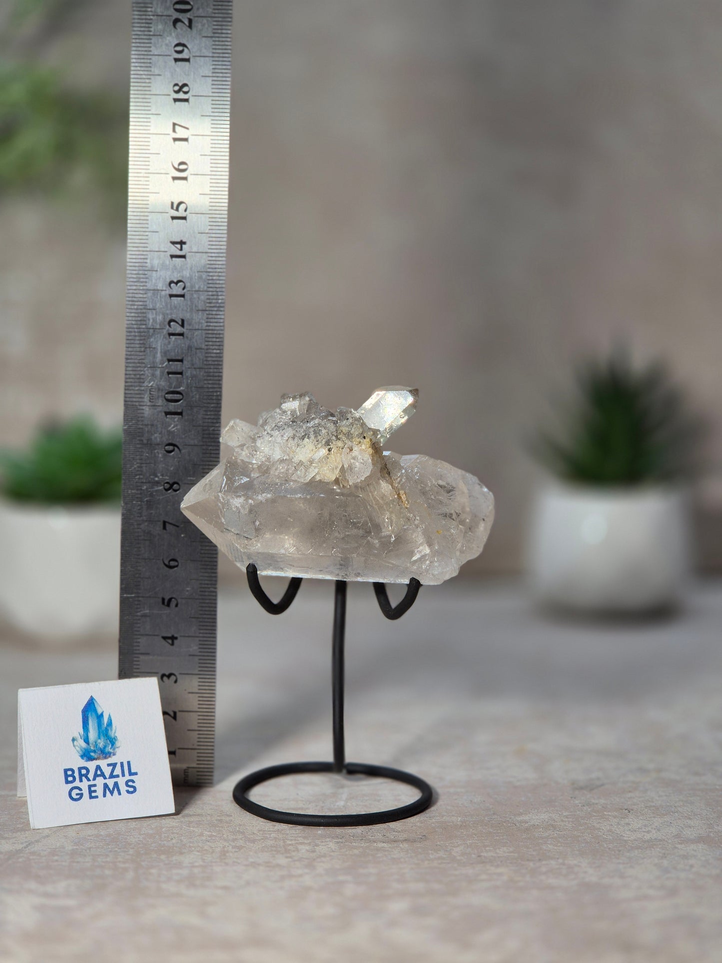 Clear Quartz Point on stand