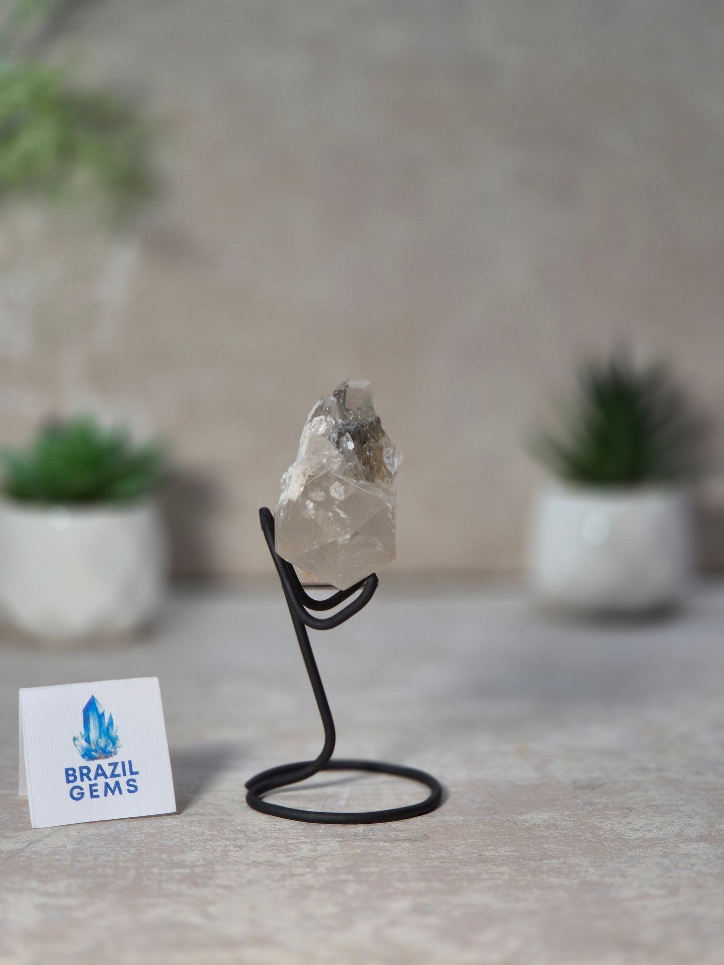 Clear Quartz Point on stand