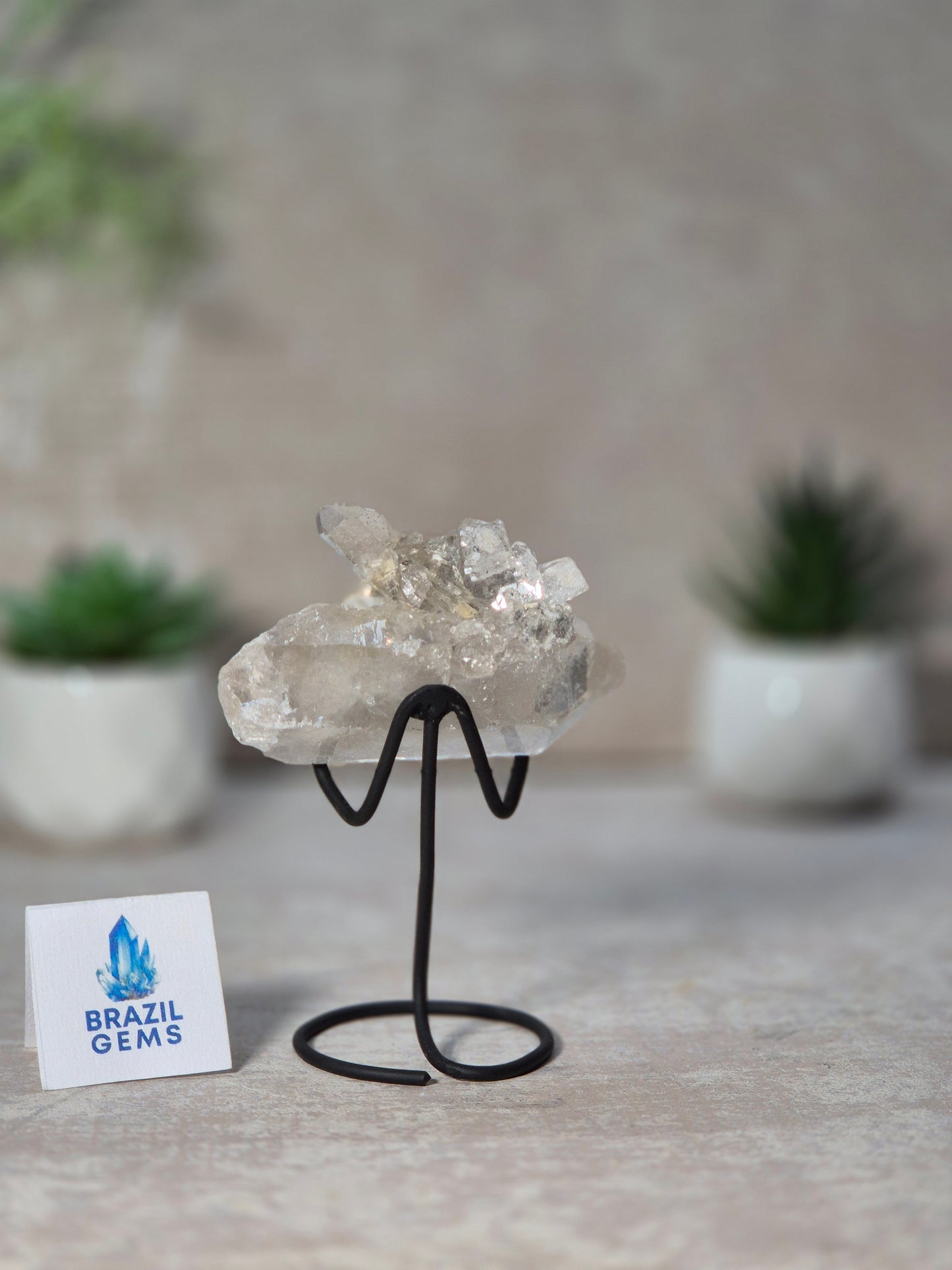Clear Quartz Point on stand
