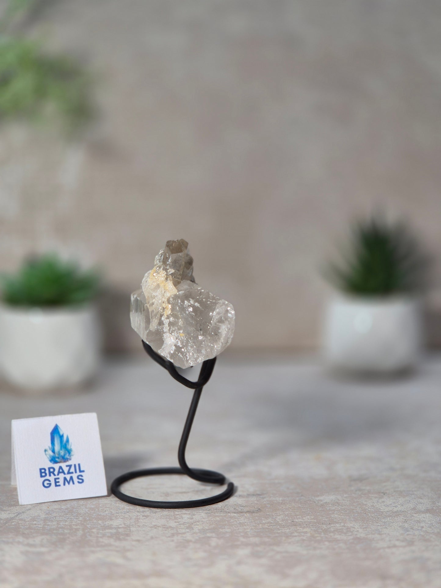 Clear Quartz Point on stand