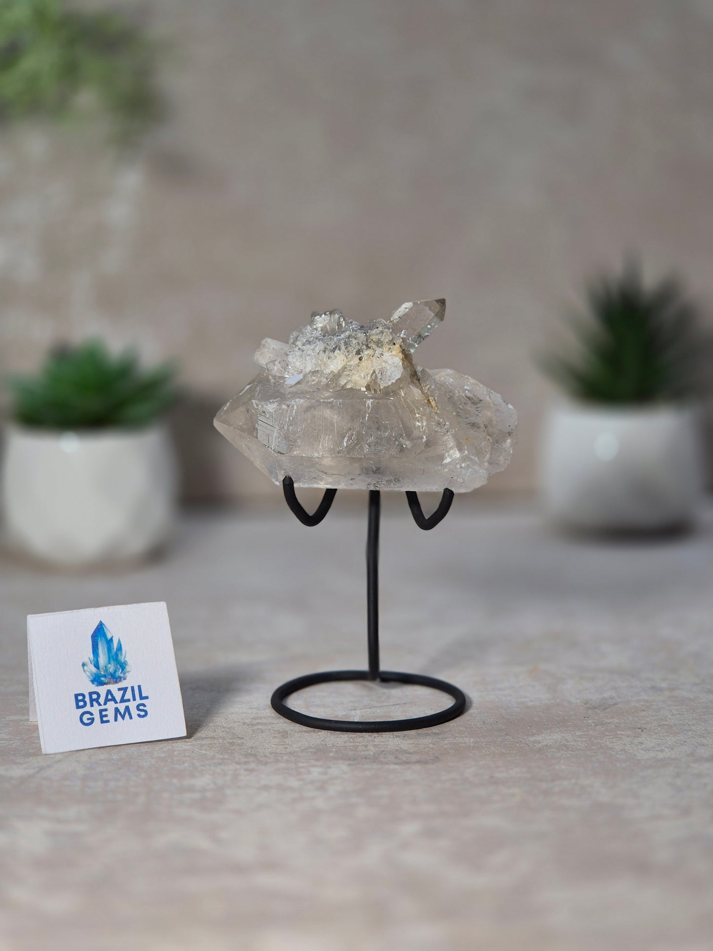 Clear Quartz Point on stand