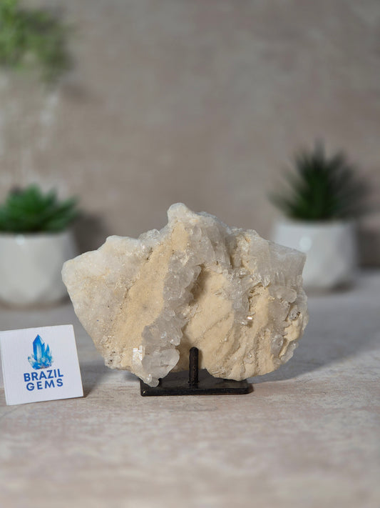 Clear Quartz Slab on stand