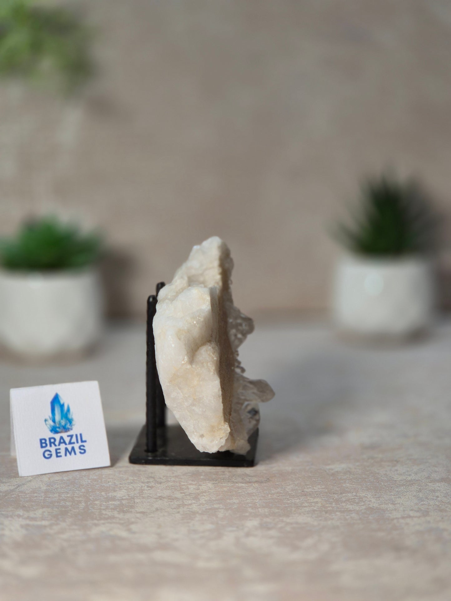 Clear Quartz Slab on stand