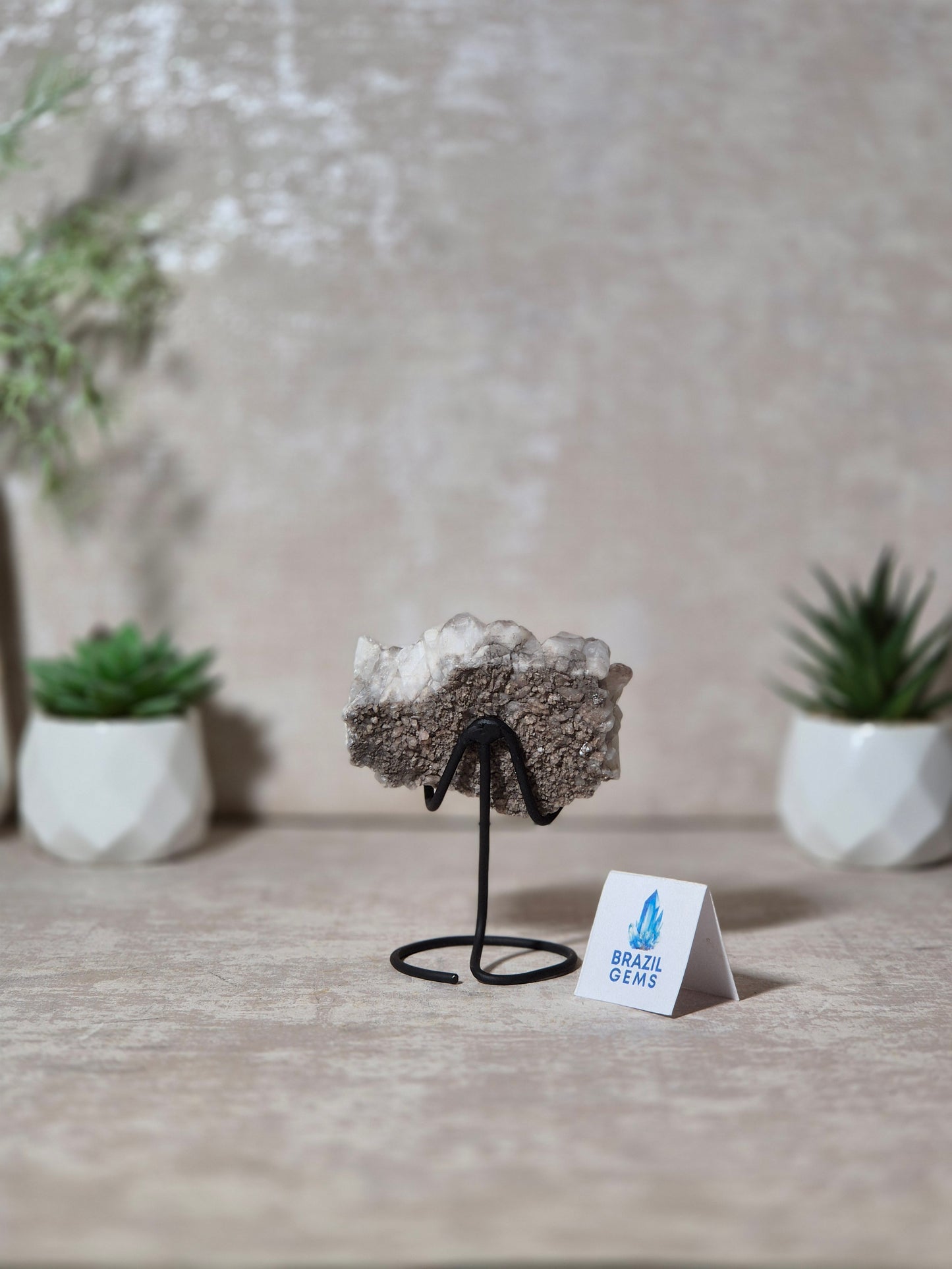 Lithium Quartz Cluster on stand