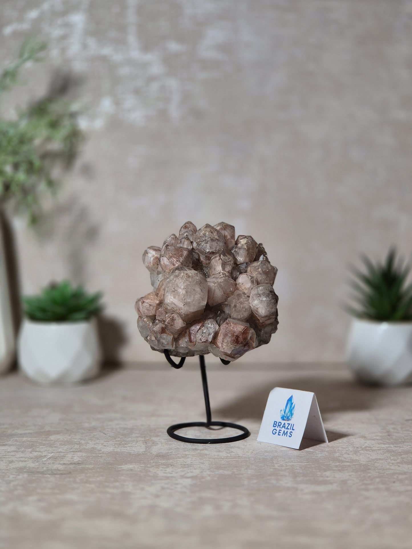 Lithium Quartz Cluster on stand