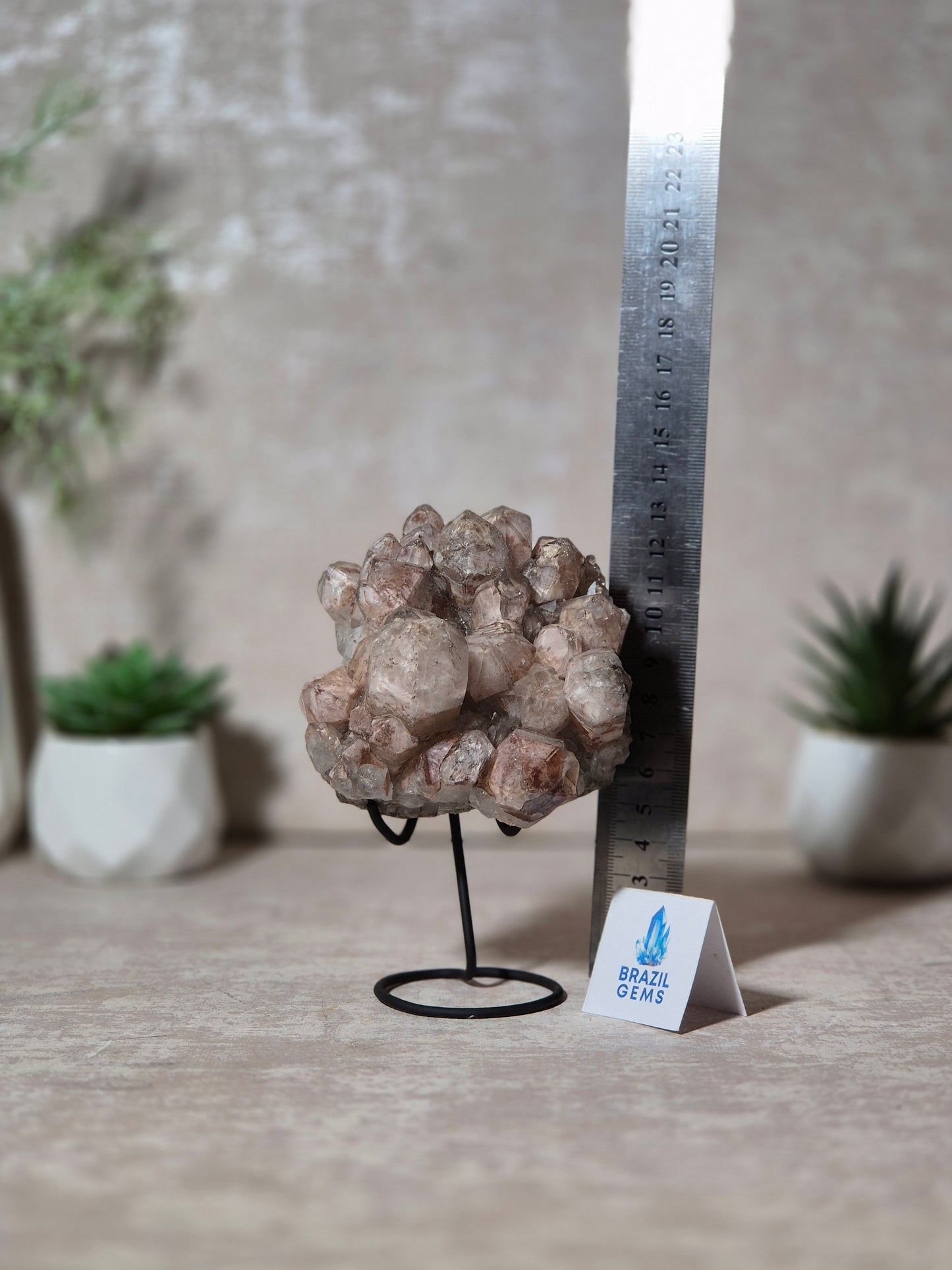 Lithium Quartz Cluster on stand