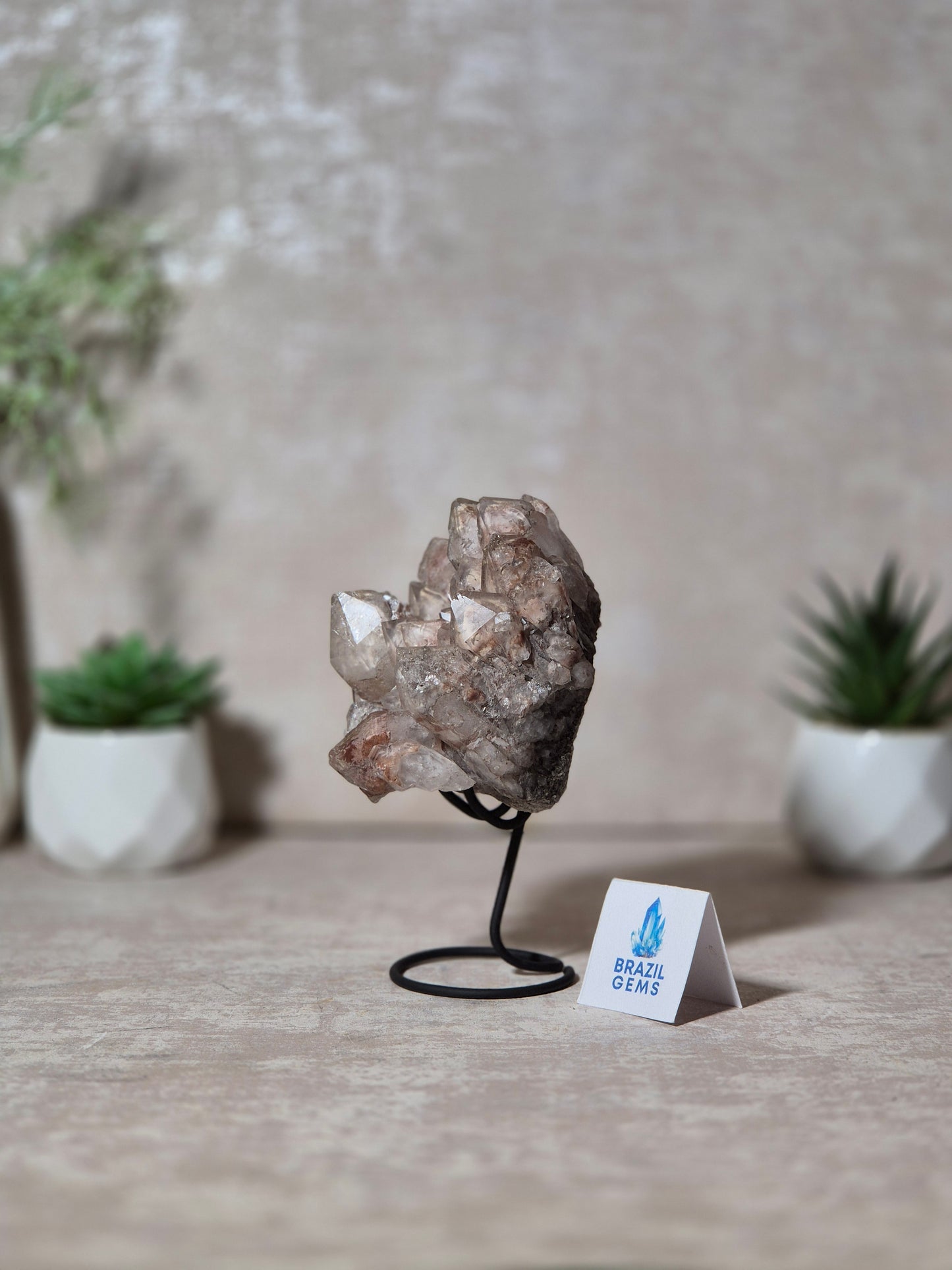 Lithium Quartz Cluster on stand