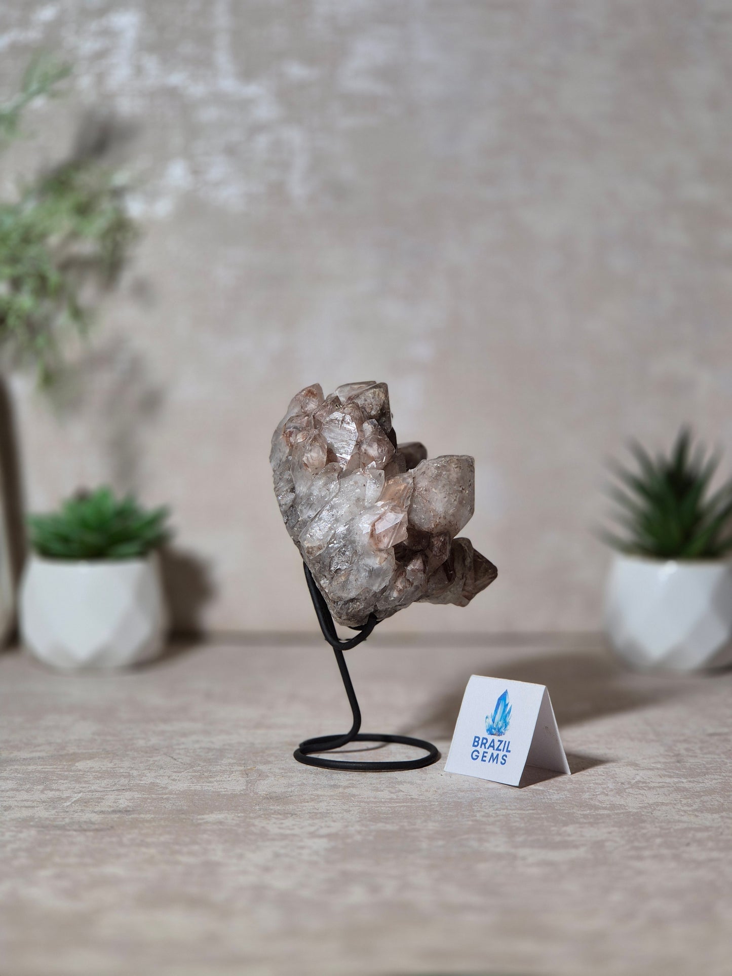 Lithium Quartz Cluster on stand