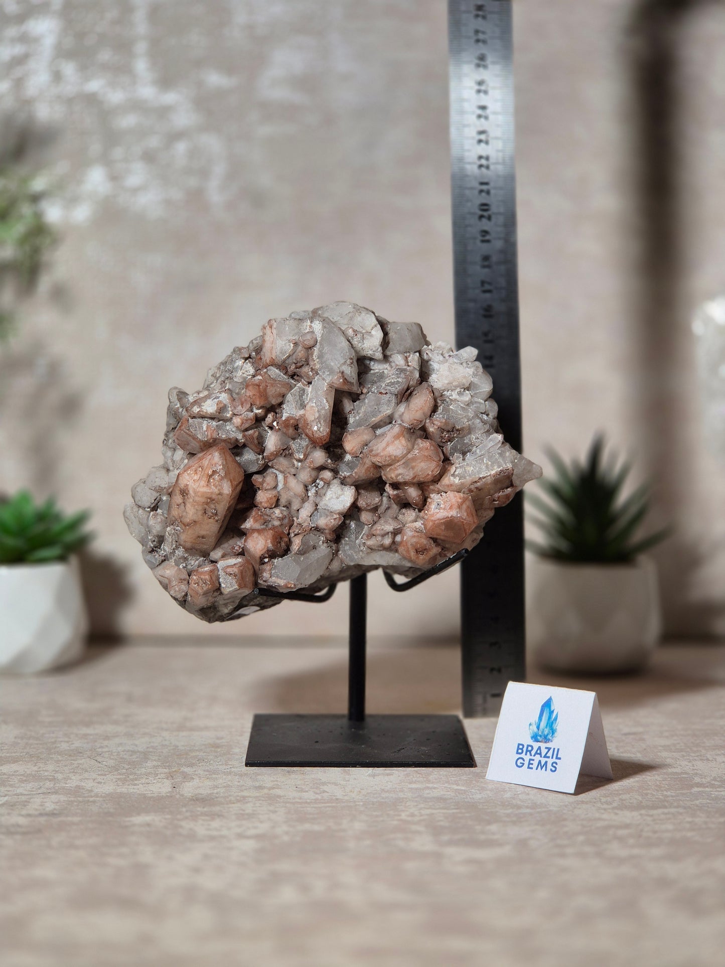 Lithium Quartz Cluster on stand