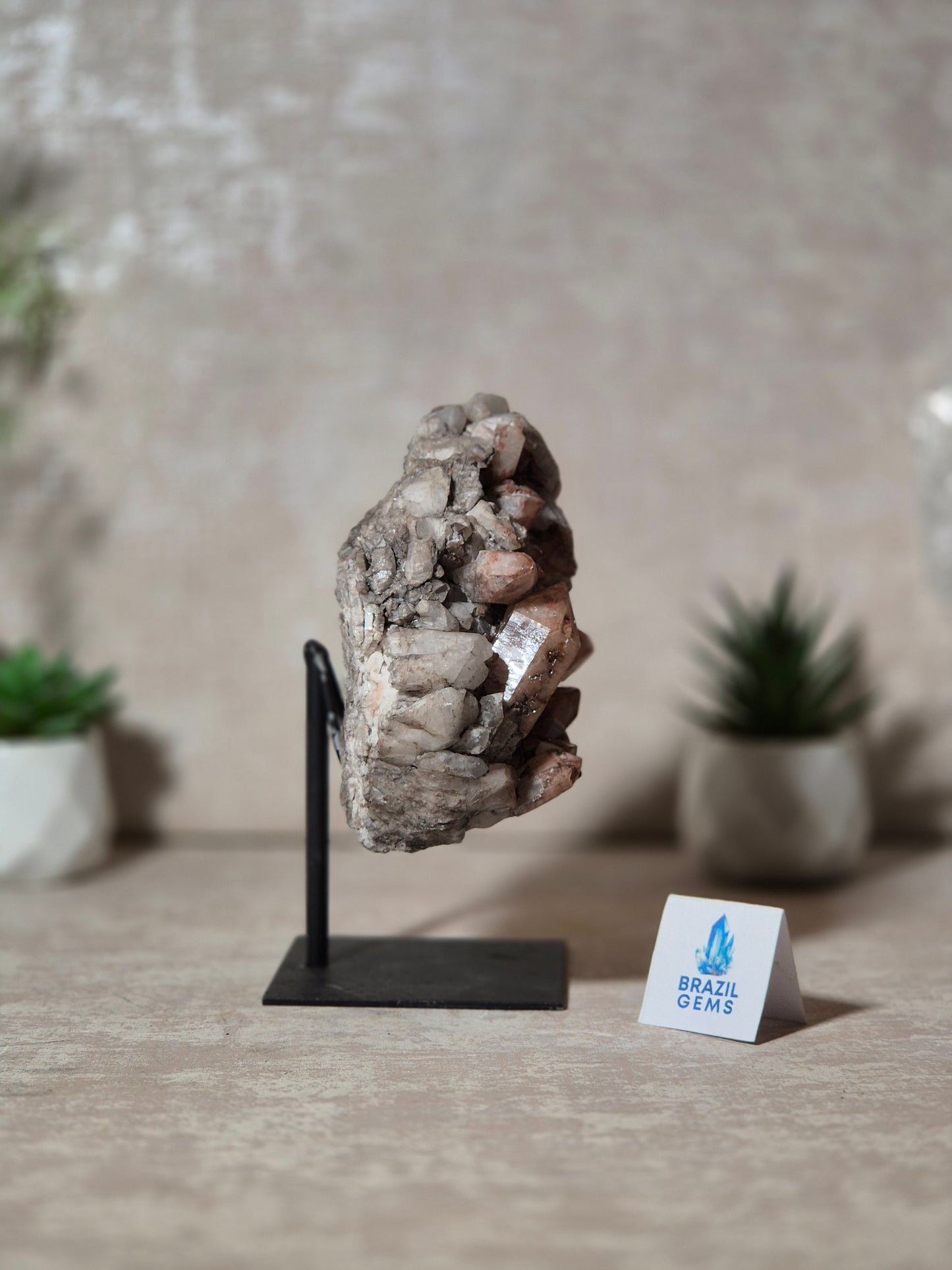 Lithium Quartz Cluster on stand