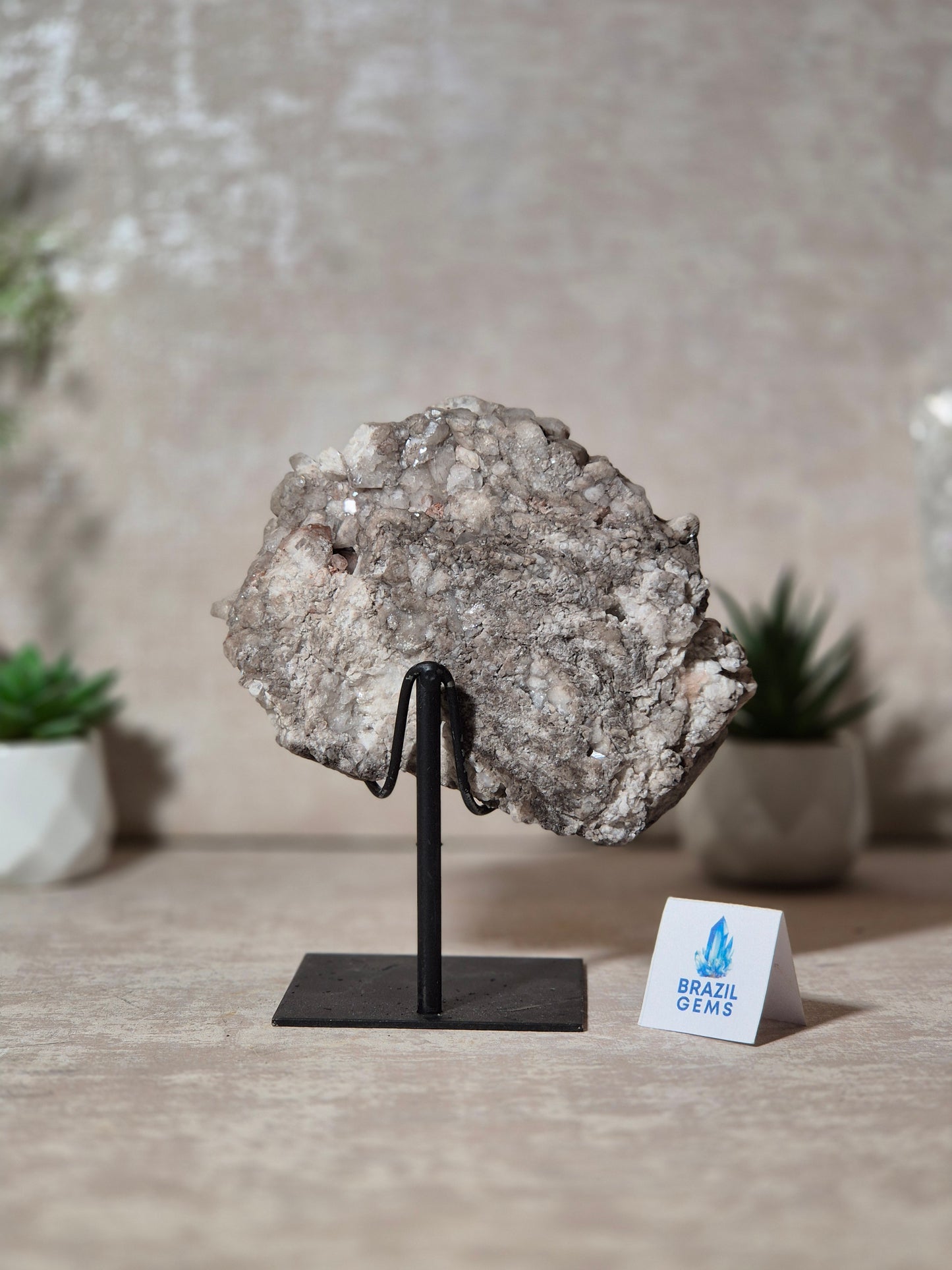 Lithium Quartz Cluster on stand
