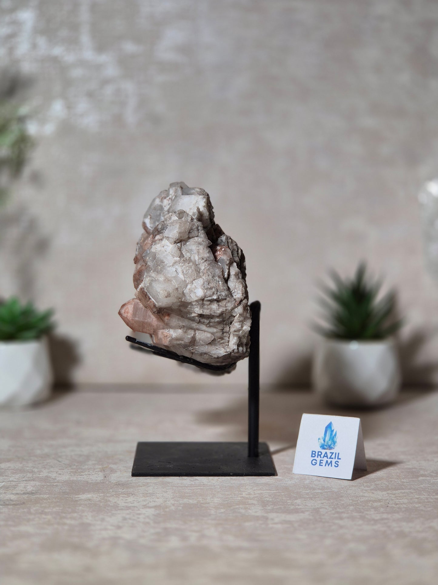 Lithium Quartz Cluster on stand