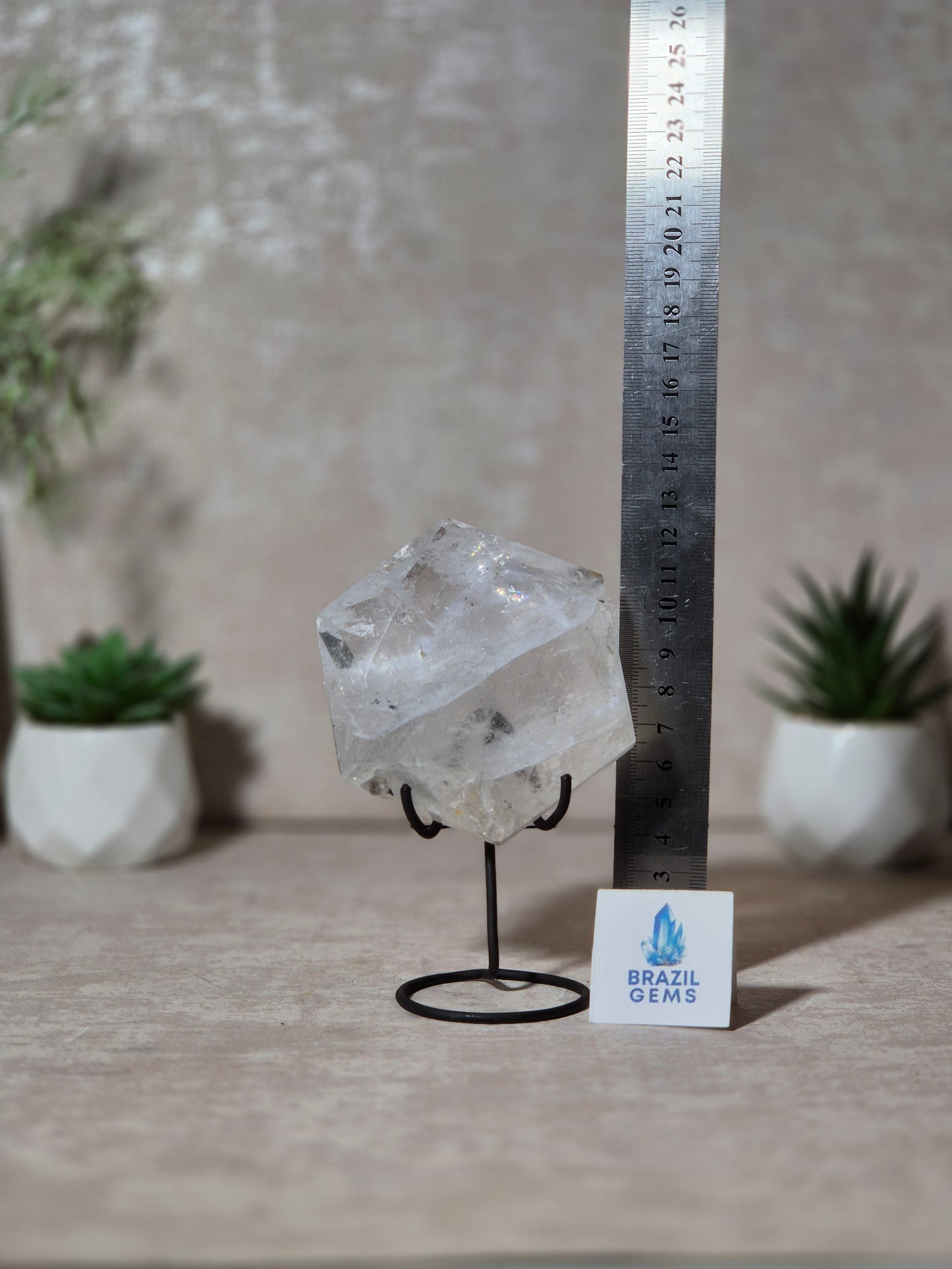 Clear Quartz David Star on stand