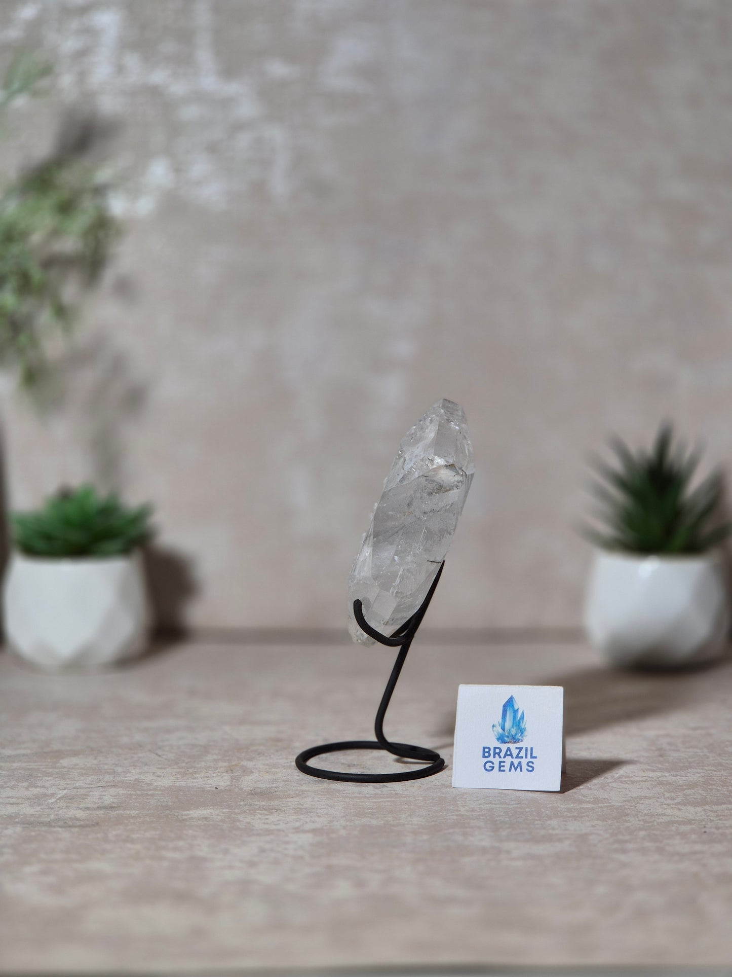 Clear Quartz David Star on stand