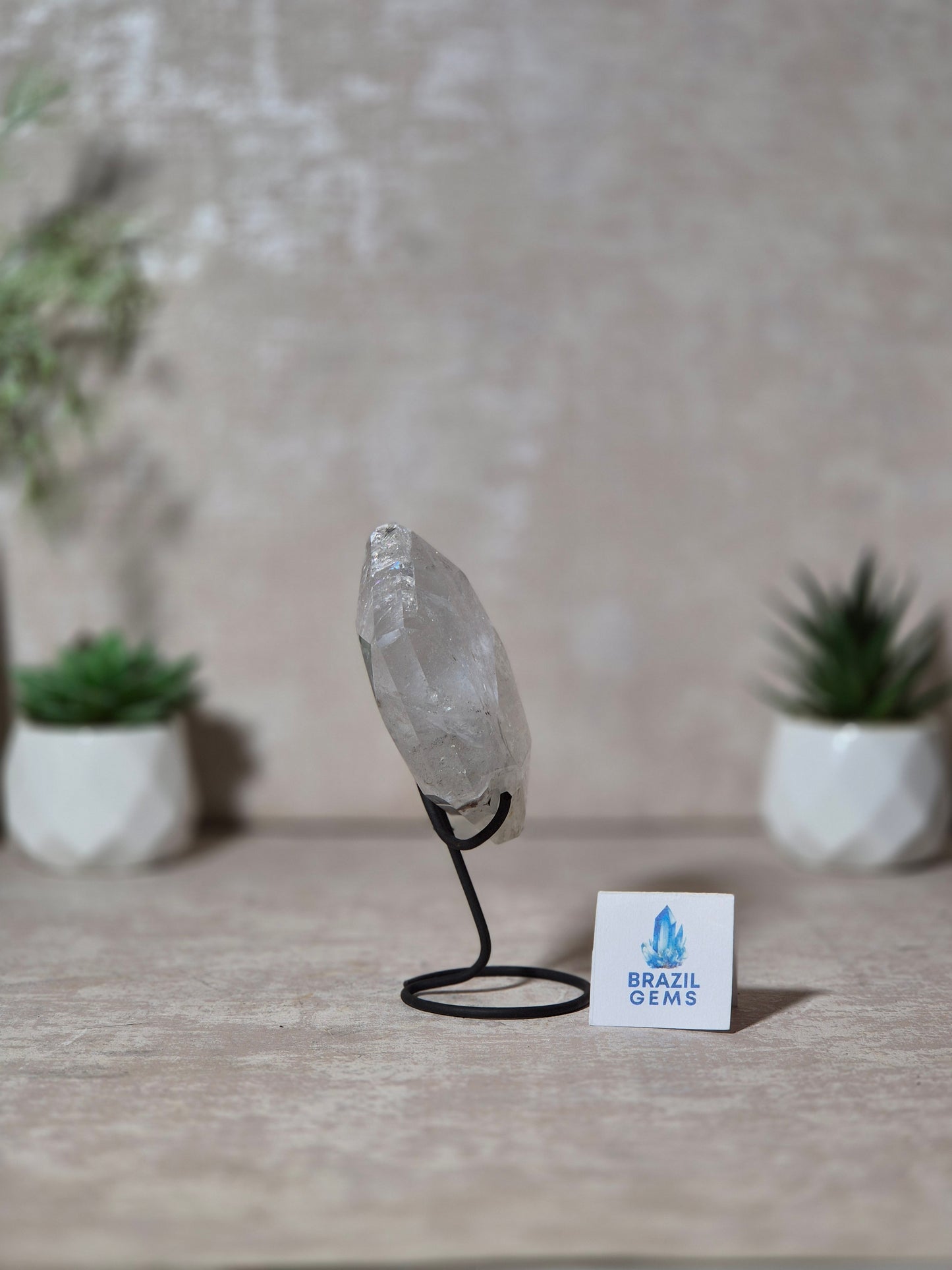 Clear Quartz David Star on stand