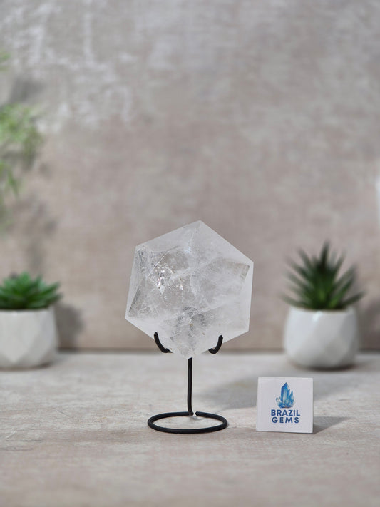 Clear Quartz David Star on stand