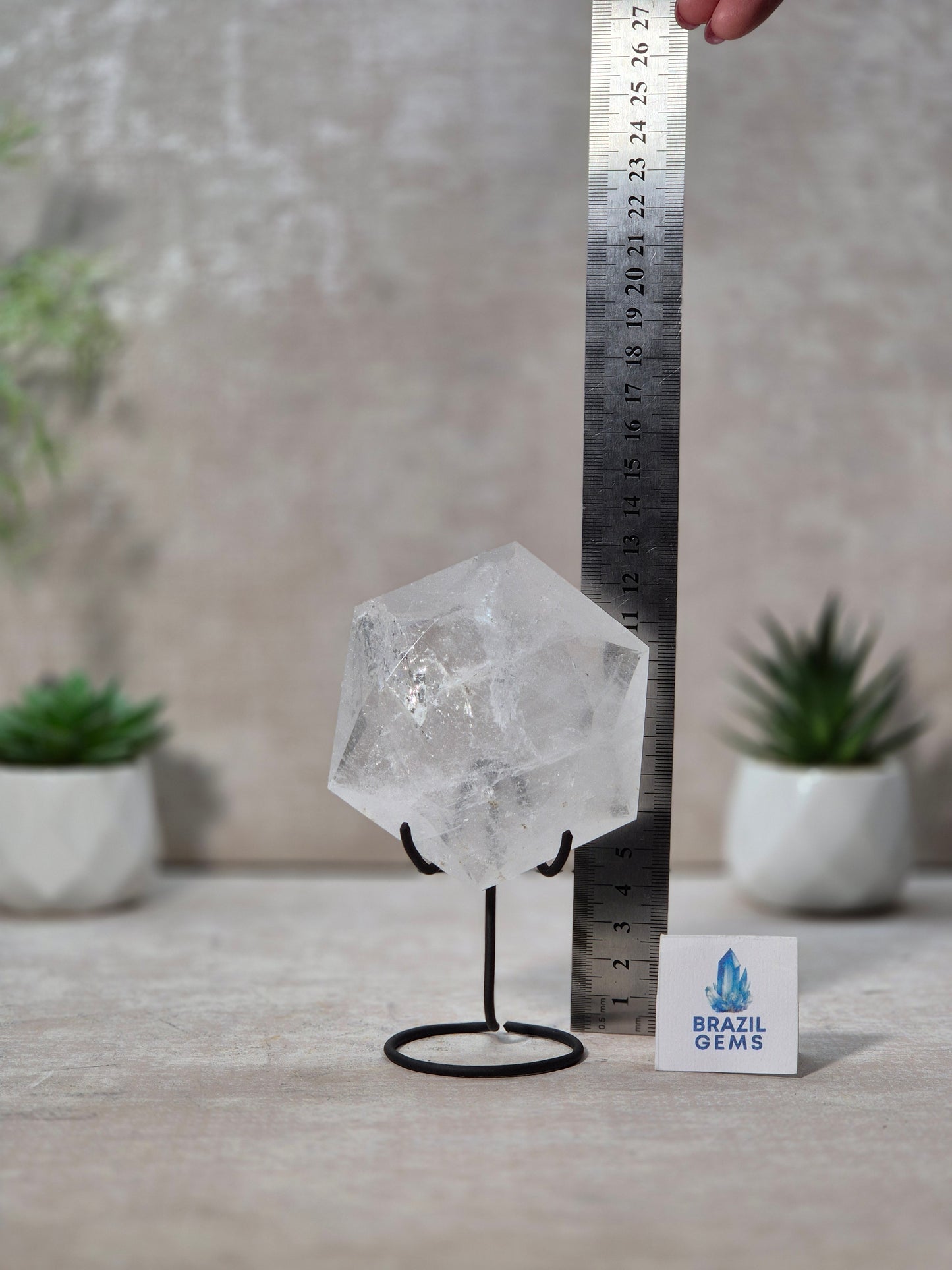 Clear Quartz David Star on stand