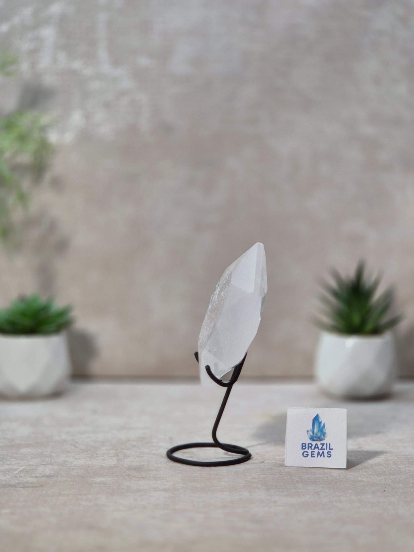 Clear Quartz David Star on stand
