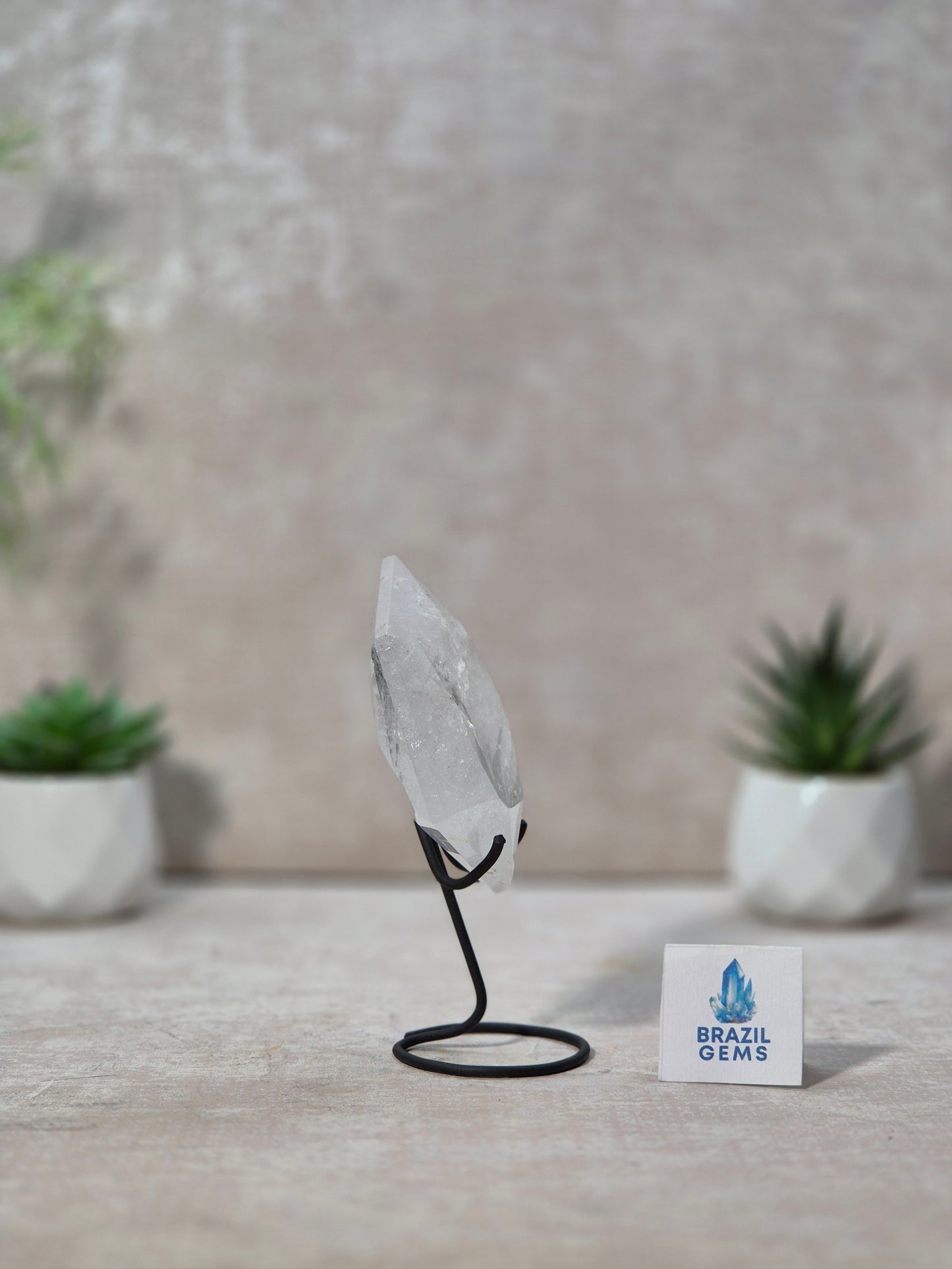Clear Quartz David Star on stand