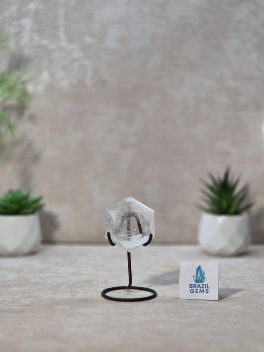 Clear Quartz David Star on stand