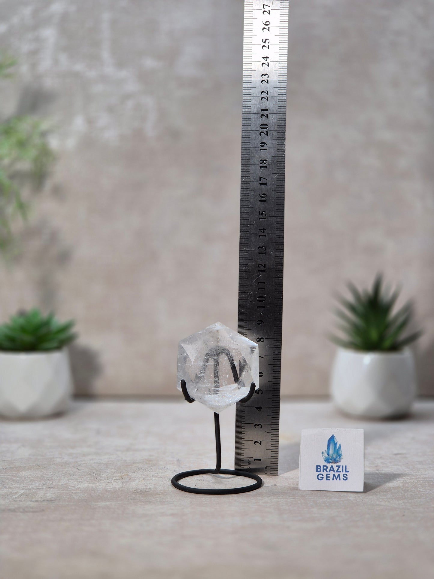 Clear Quartz David Star on stand