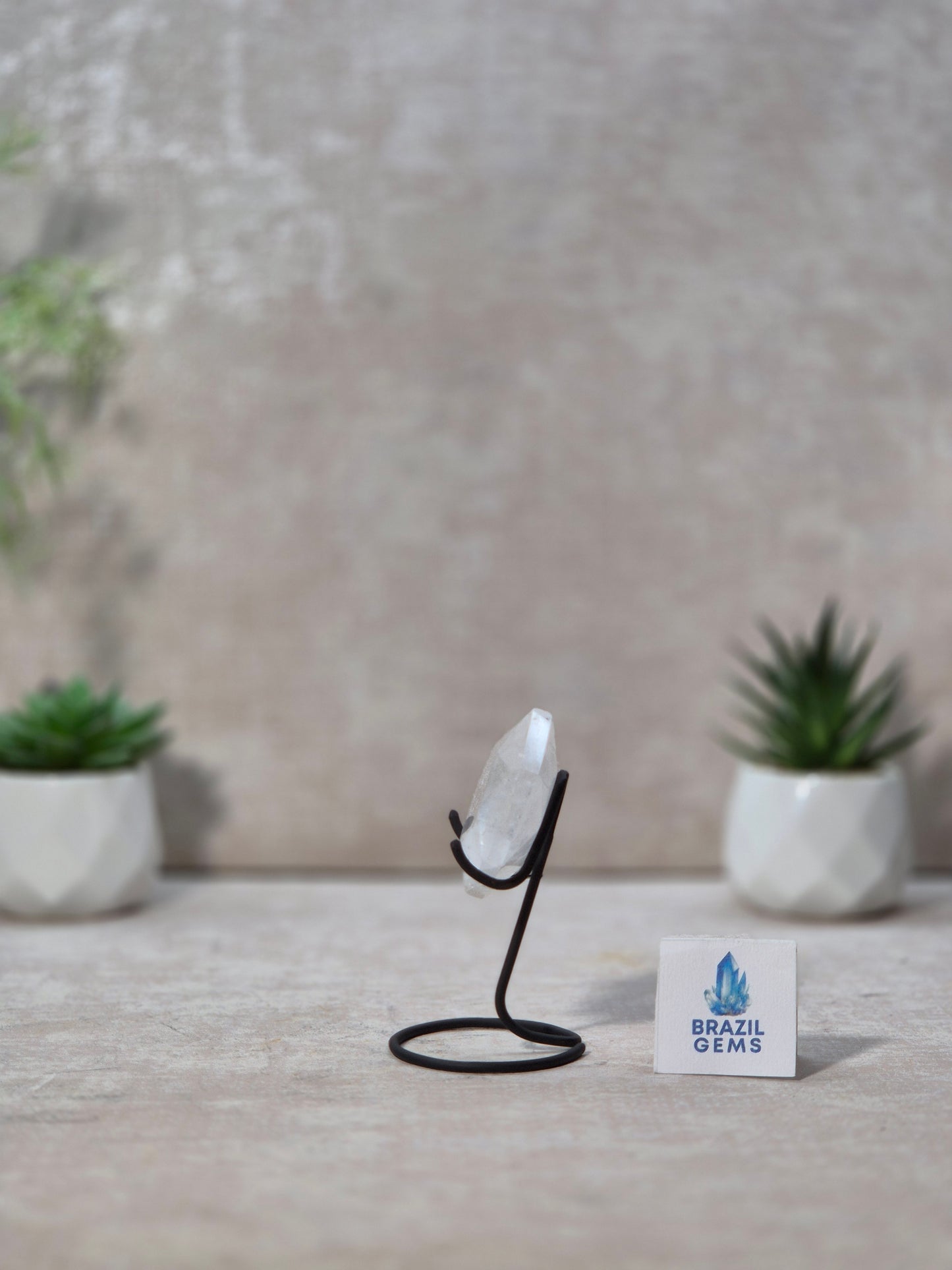 Clear Quartz David Star on stand