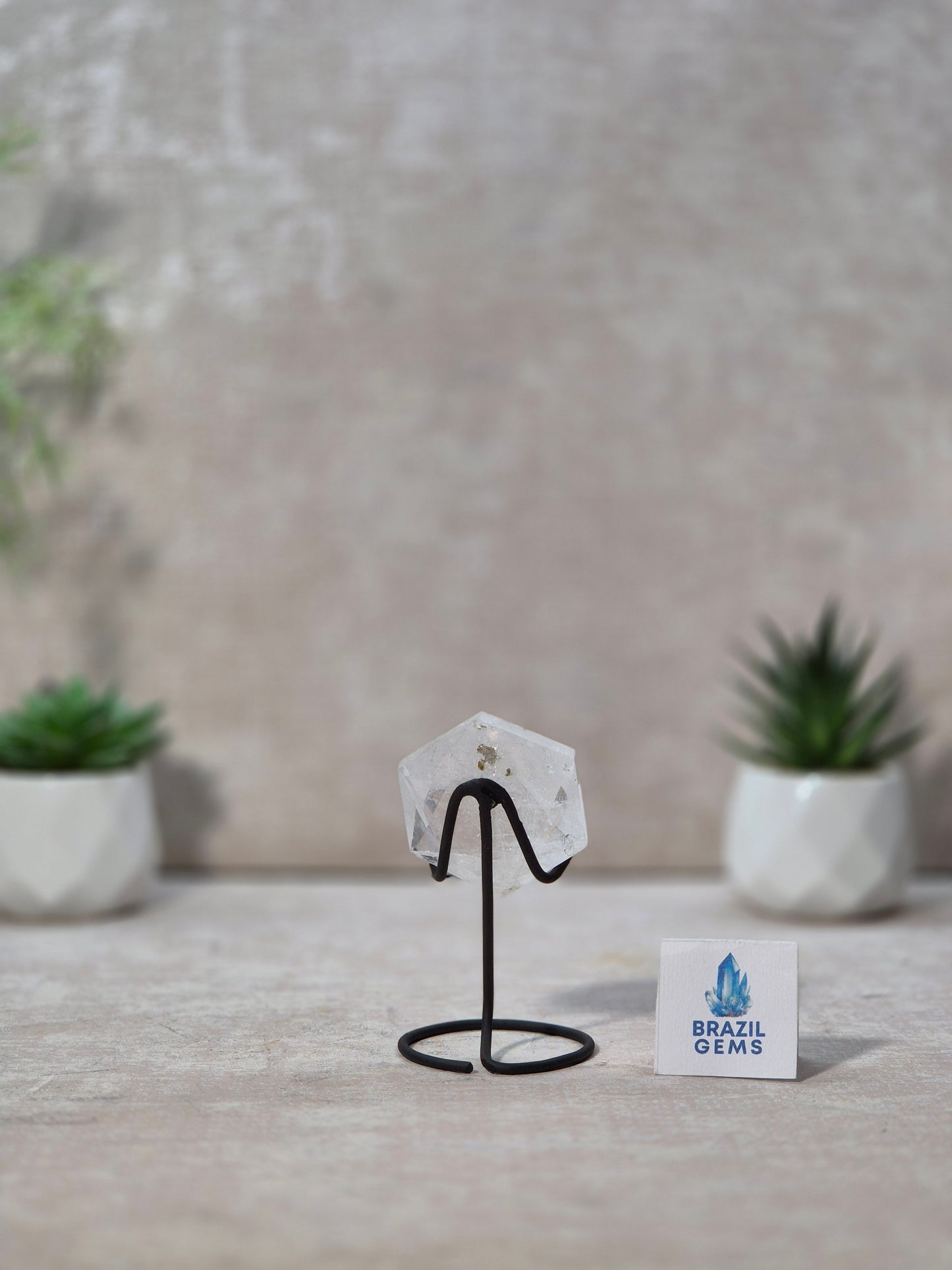 Clear Quartz David Star on stand