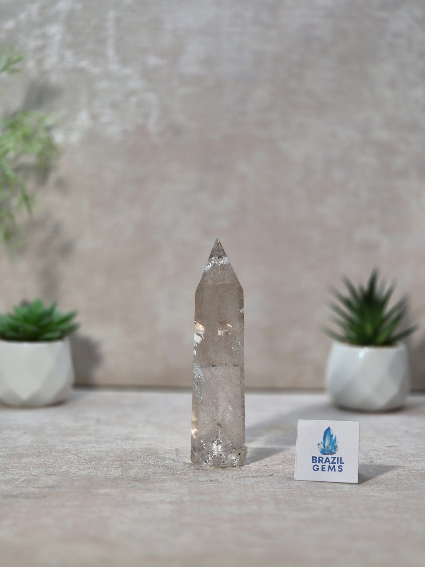 Clear Quartz Point with Rainbow