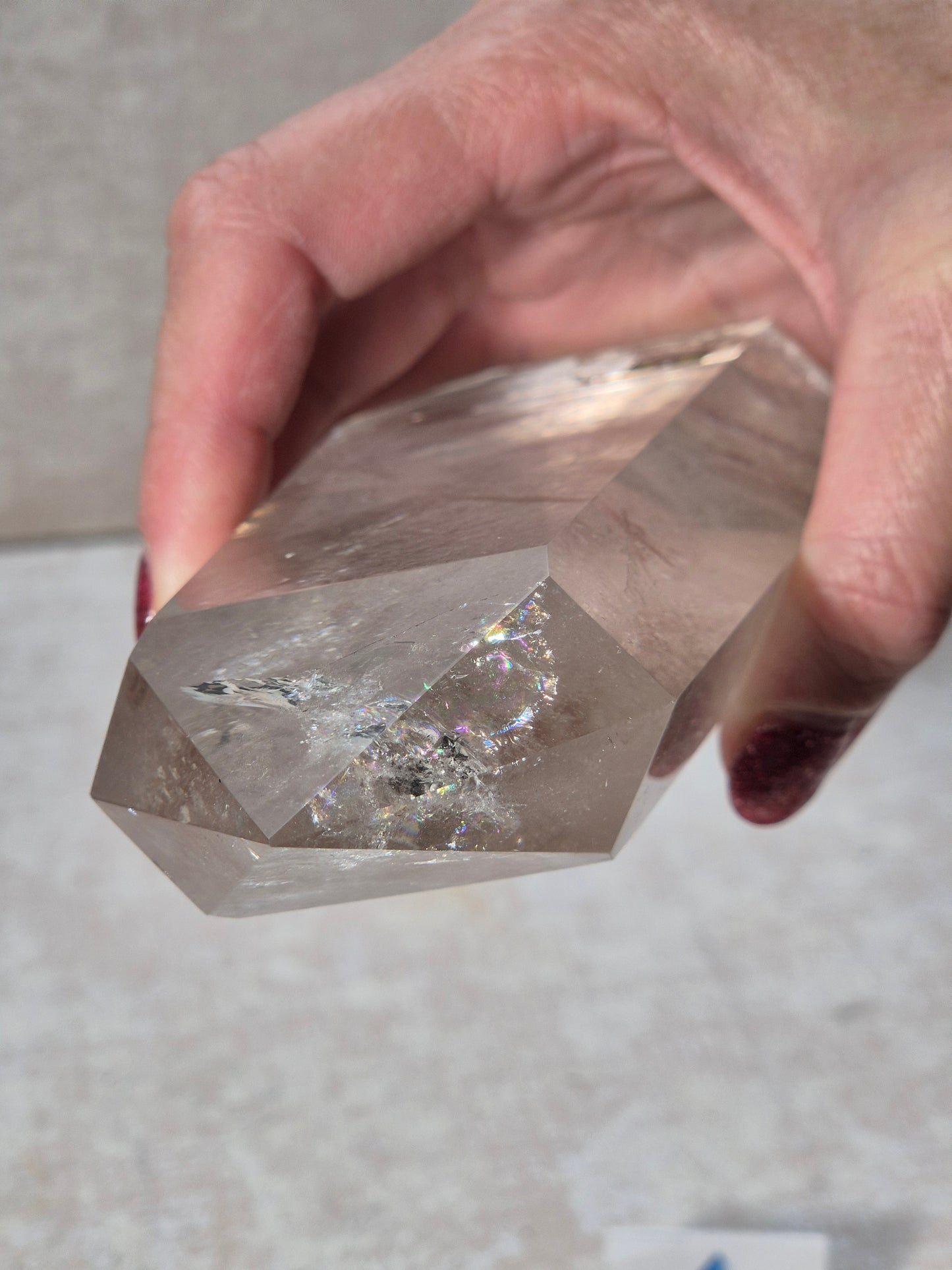 Clear Quartz Point with Rainbow