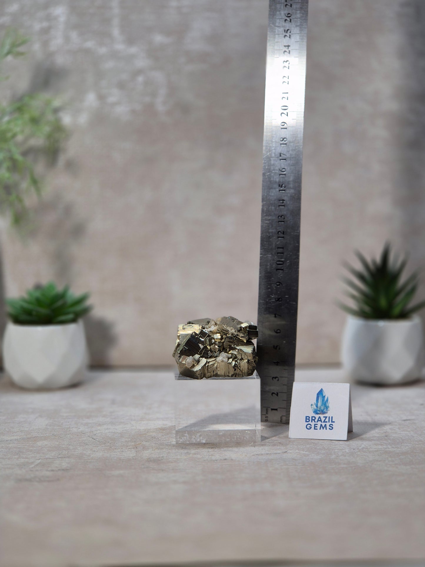 Pyrite with Calcite Cube
