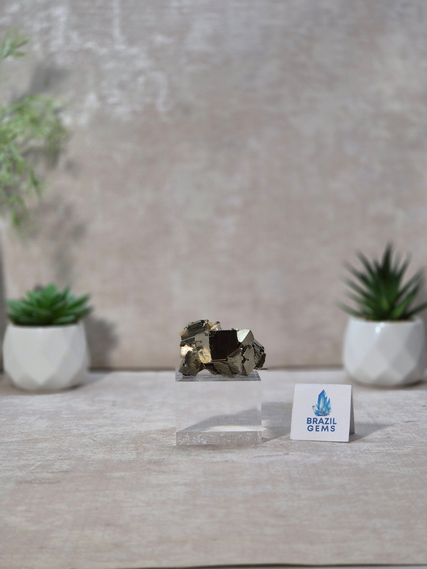 Pyrite with Calcite Cube